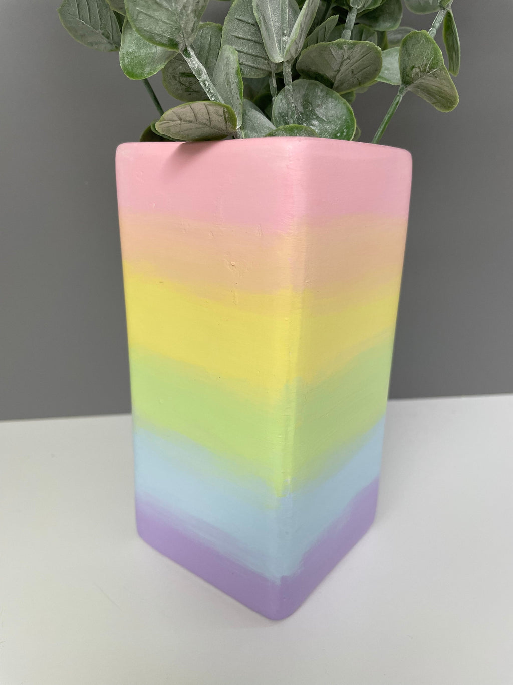 Hand painted Pastel ombré ceramic vase