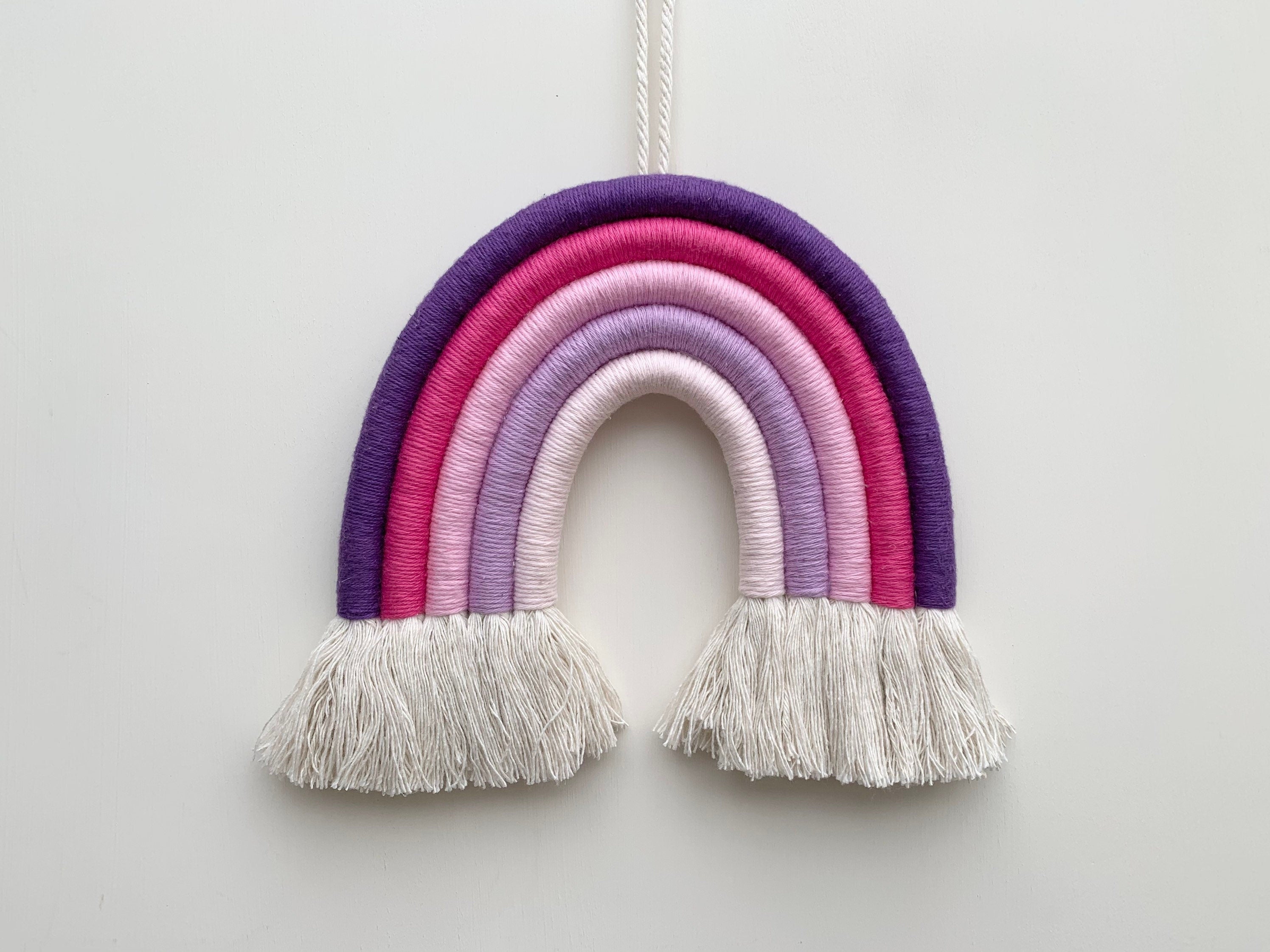 Rainbow wall hanging - rope rainbow - fibre art - nursery decor - playroom decor - new baby gift - baby shower - Rainbows