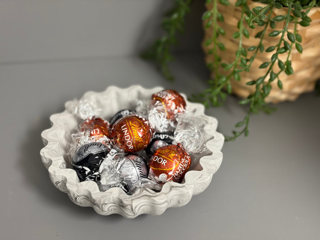 Jesmonite decorative wave bowl