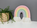 Rainbow wall hanging- pastel rainbow - fibre art - nursery decor- playroom - new baby - baby shower - macrame rainbow