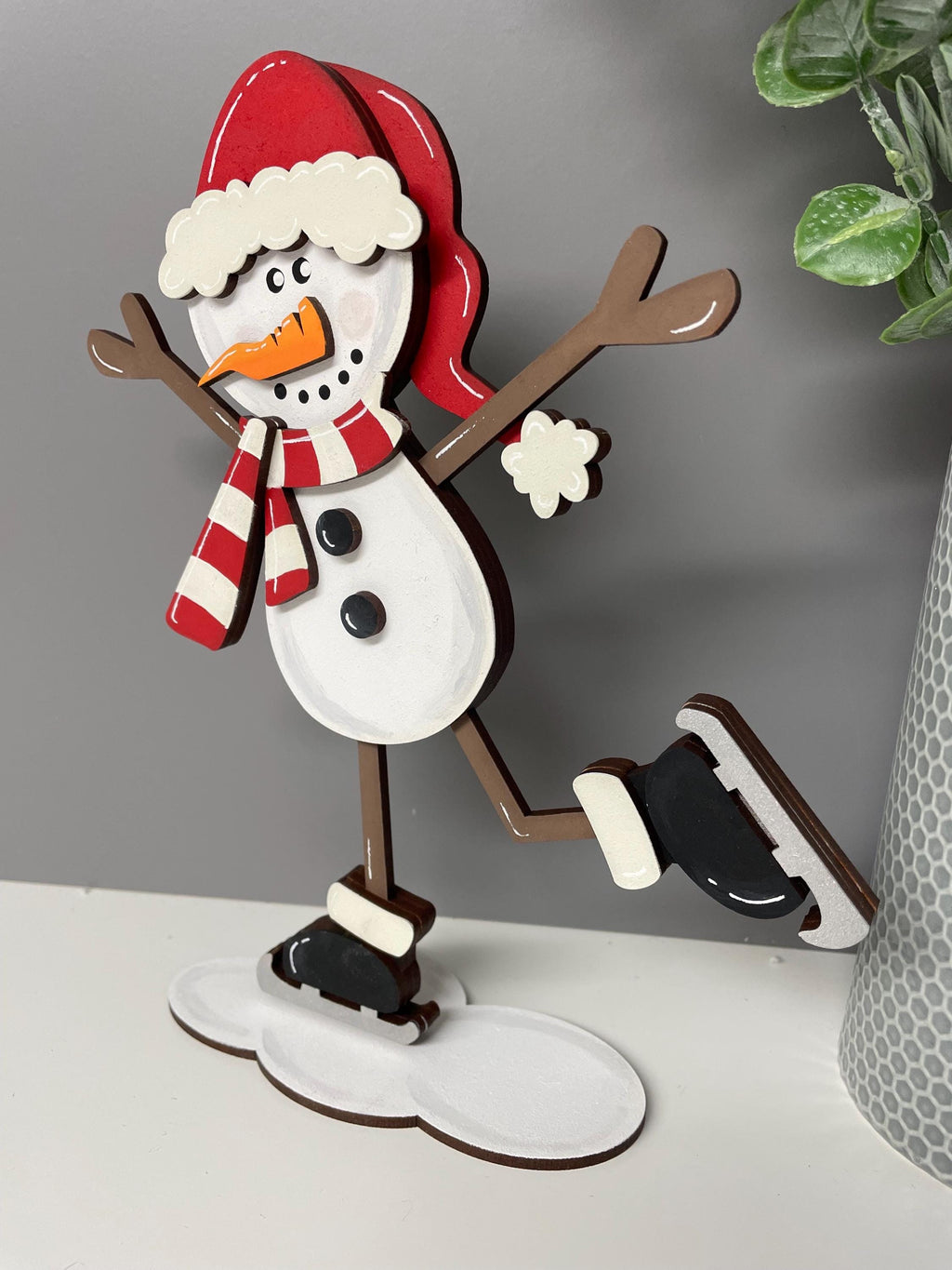 Christmas skating snowman decoration
