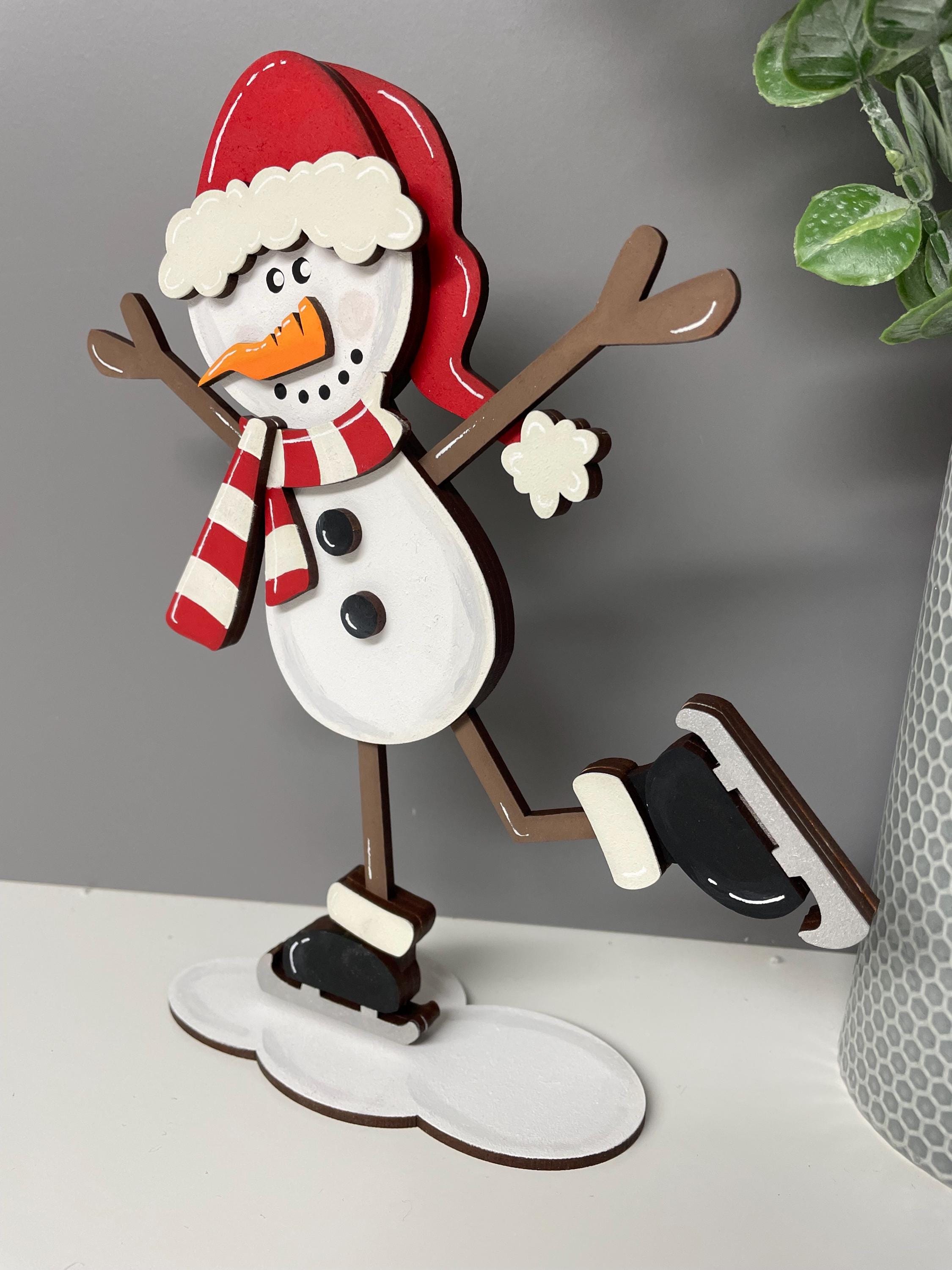 Christmas skating snowman decoration