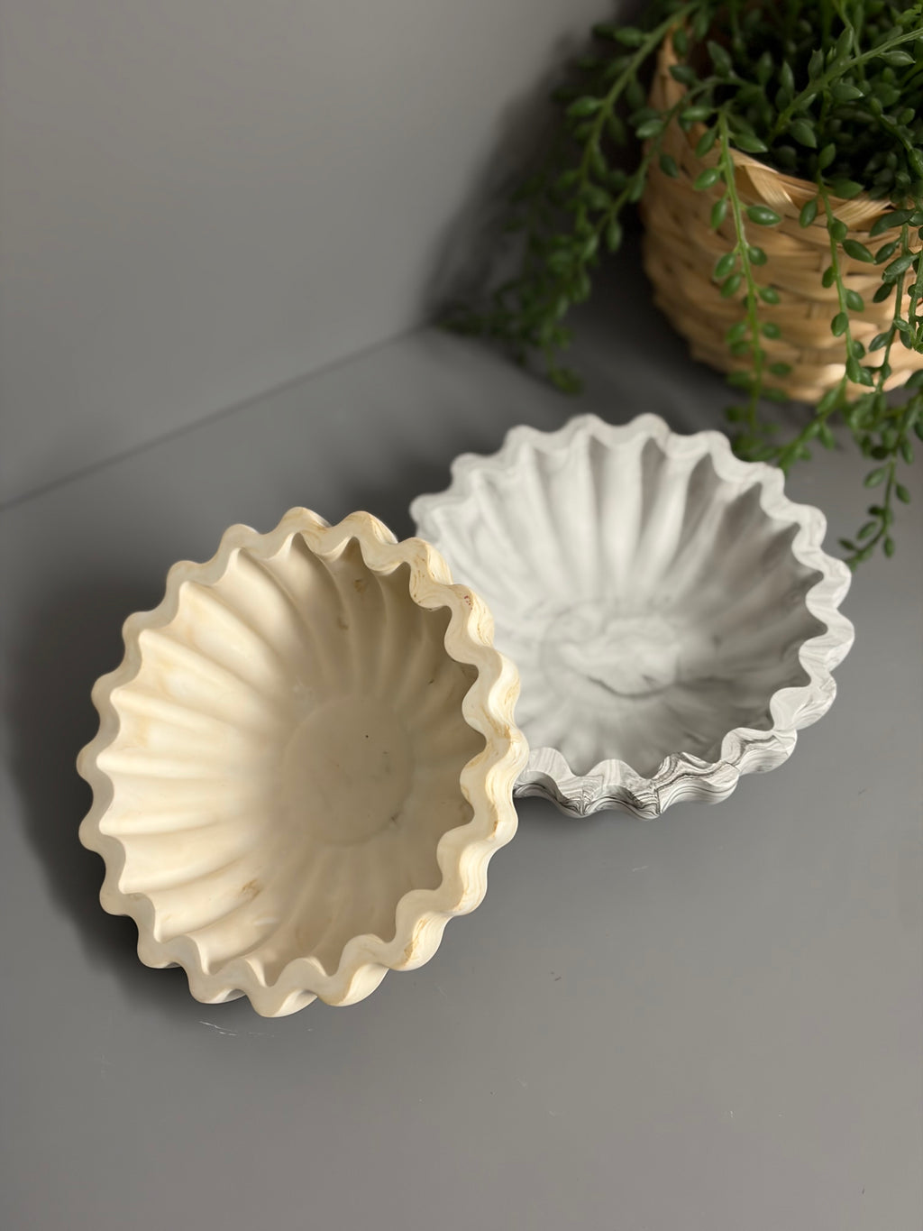 Jesmonite decorative wave bowl
