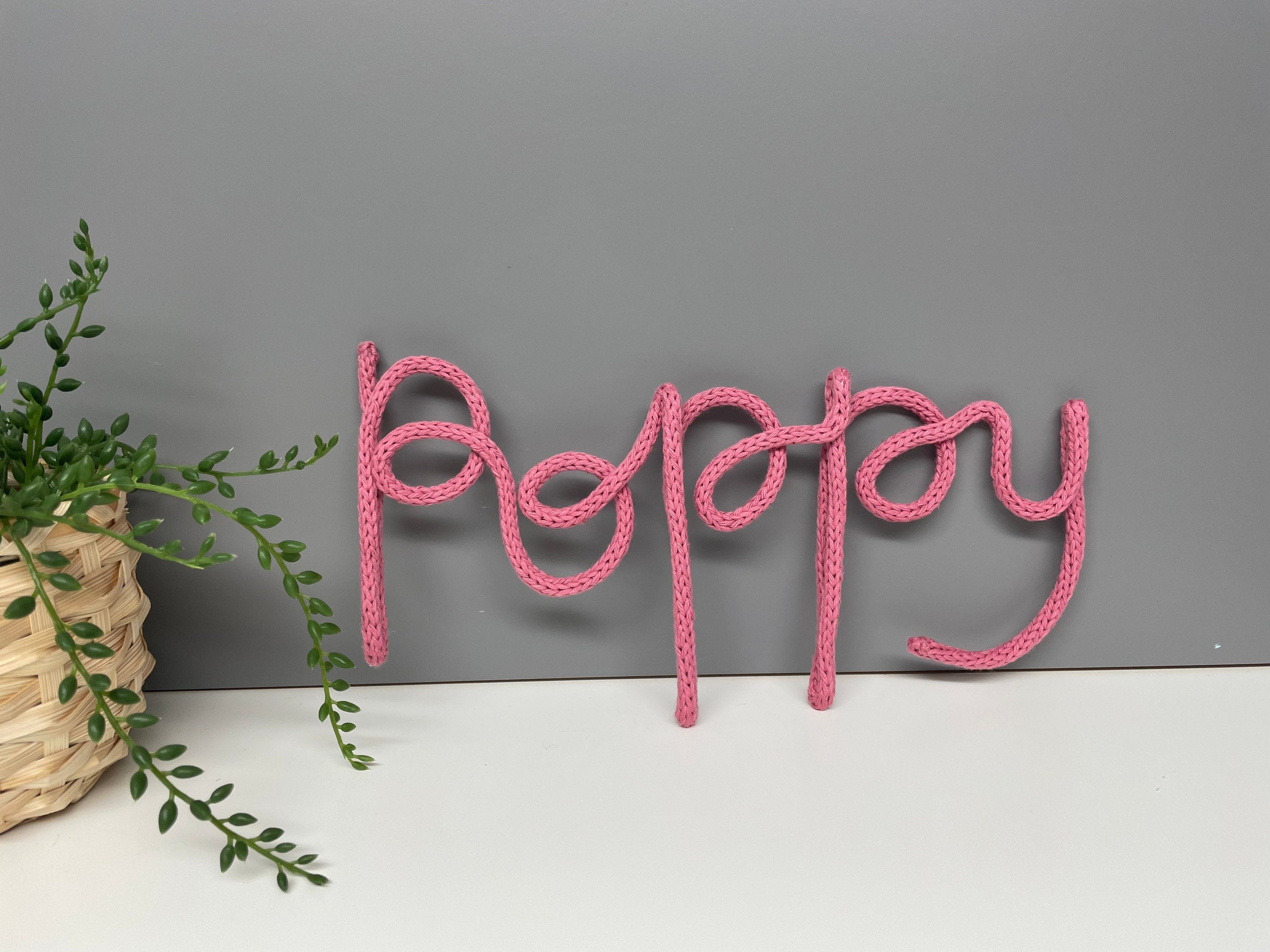 Personalised knitted wire word - wire words - personalised name - childrens bedroom name - nursery decor.