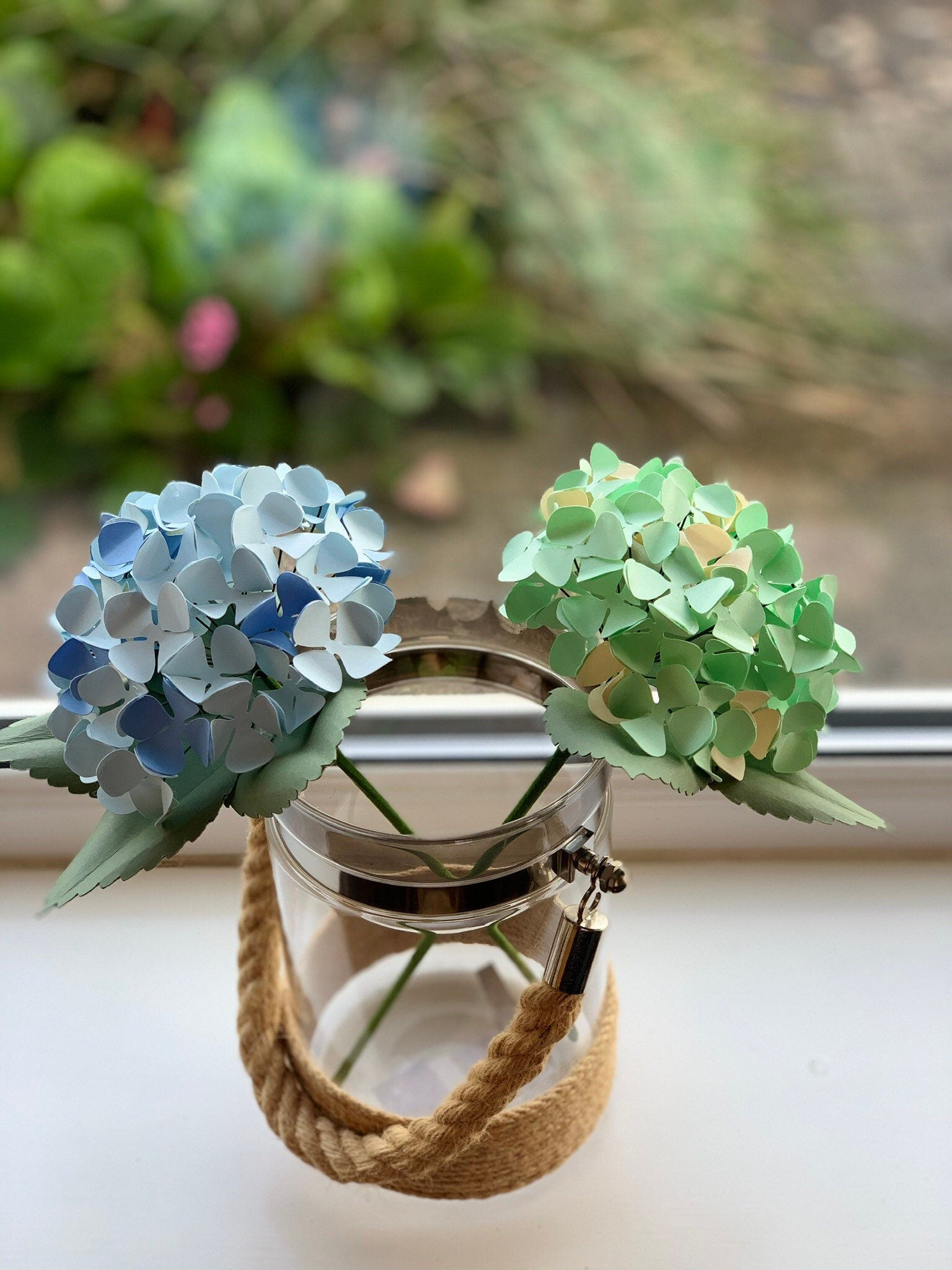 Paper flower, paper hydrangea, hydrangeas, wedding flowers, anniversary, home decor, birthday gift.