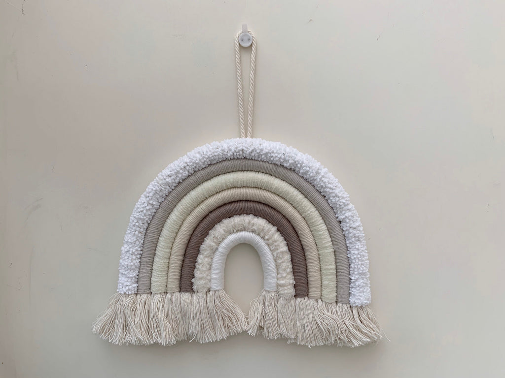 Macrame Rainbow wall hanging, neutral nursery decor