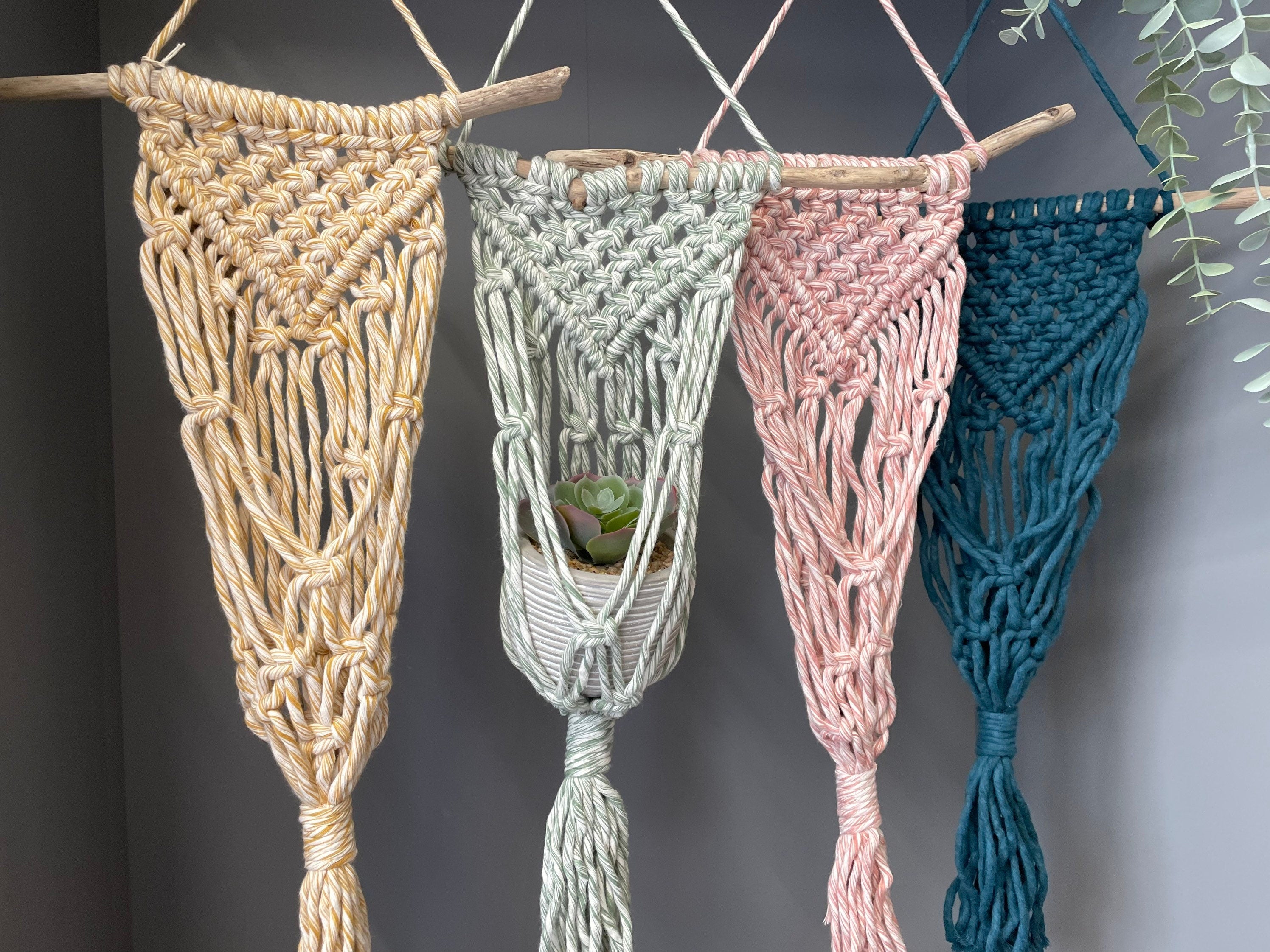 Macrame Plant Hanger, Macrame wall hanging, macrame decor, artificial plants, plant lover gifts.