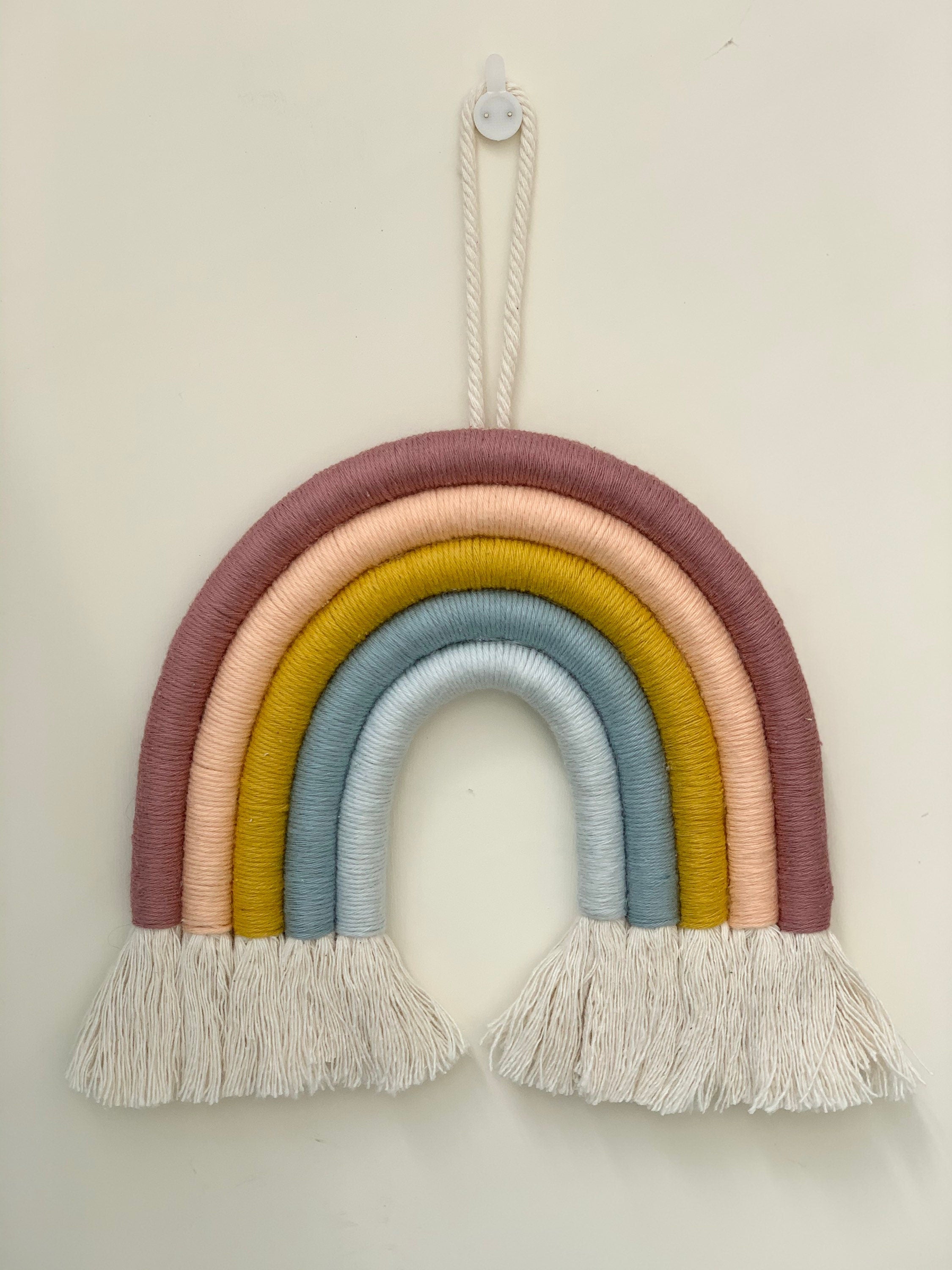 Rainbow Wall Hanging - Macrame rainbow - rope rainbow - fibre art - playroom decor - nursery decor - new baby - baby shower.