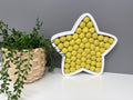 Wool felt Pom Pom star - fillable star - wooden star - nursery decor - Pom Pom decor