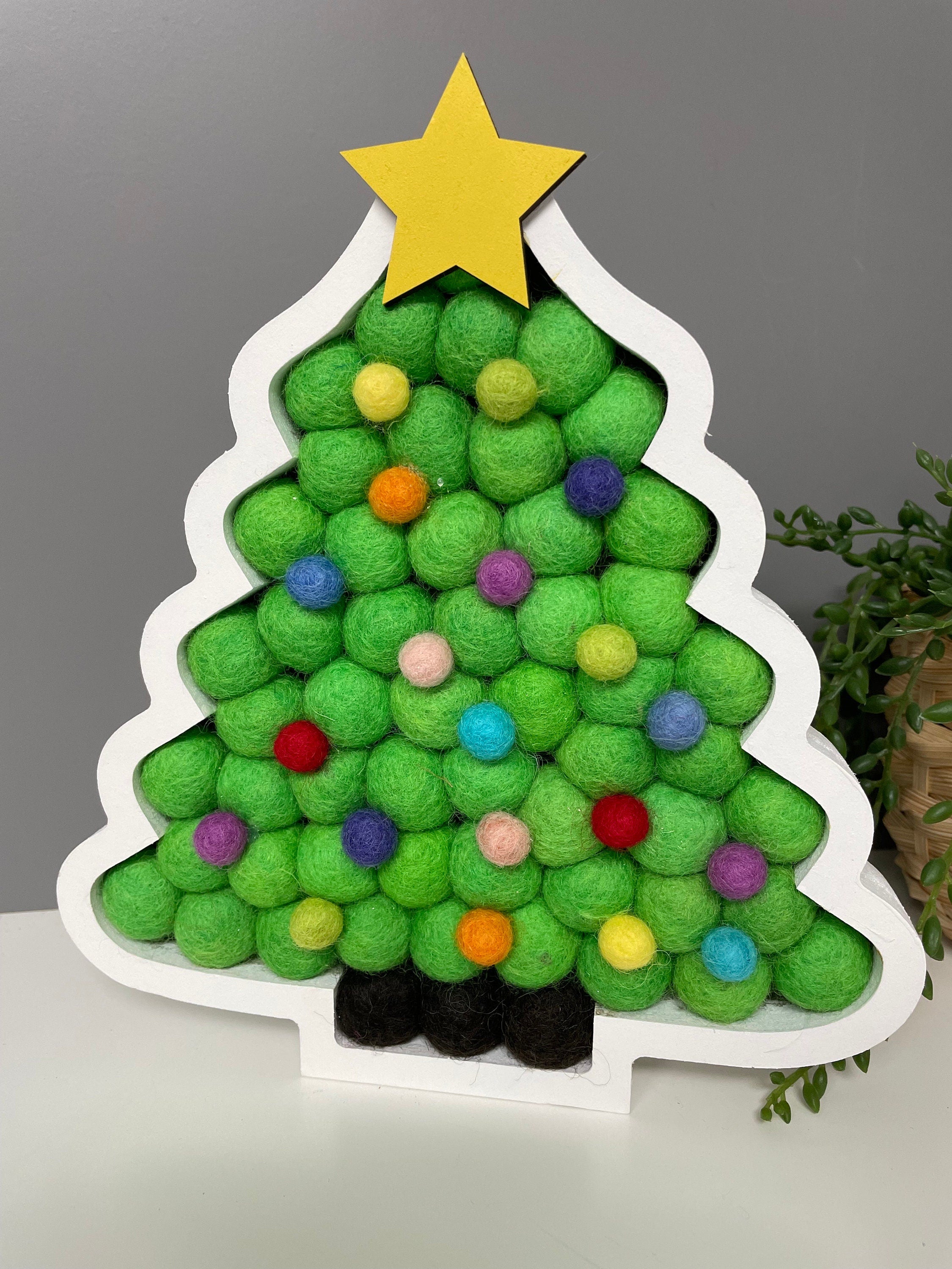 Pom Pom Christmas tree, Christmas decoration, freestanding pom pom Christmas tree.