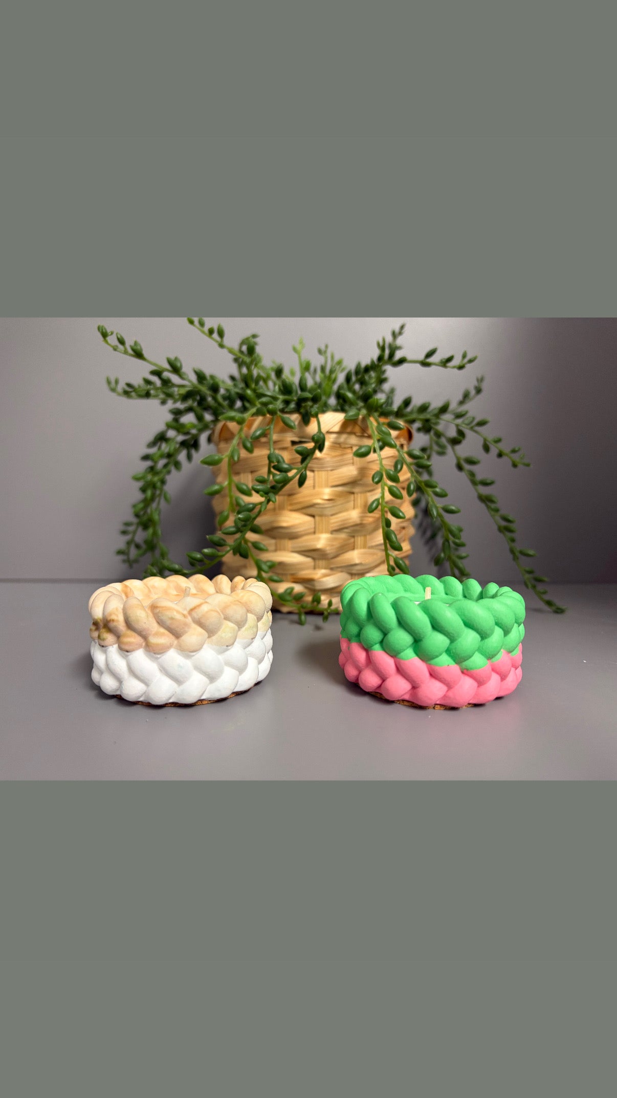 Jesmonite eco resin rope tea light holders