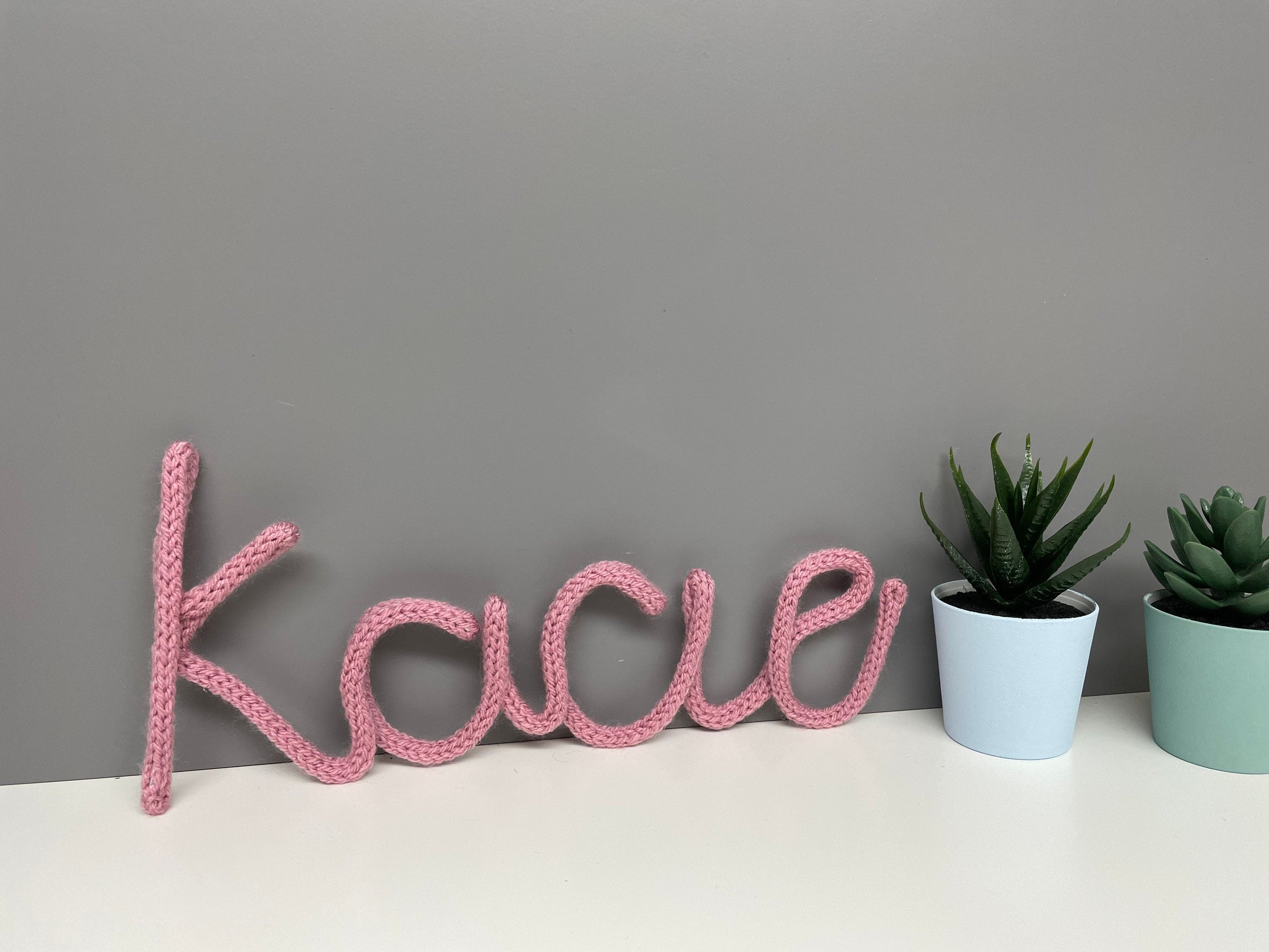 Personalised knitted wire word - wire words - personalised name - childrens bedroom name - nursery decor.