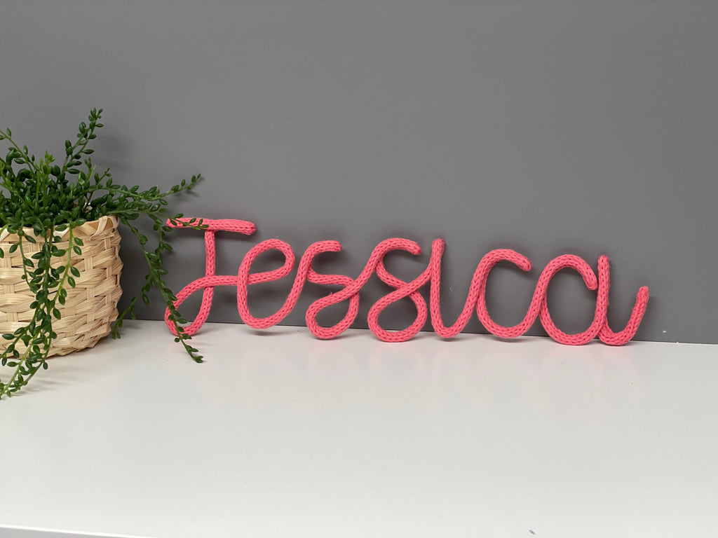 Personalised knitted wire word - wire words - personalised name - childrens bedroom name - nursery decor.