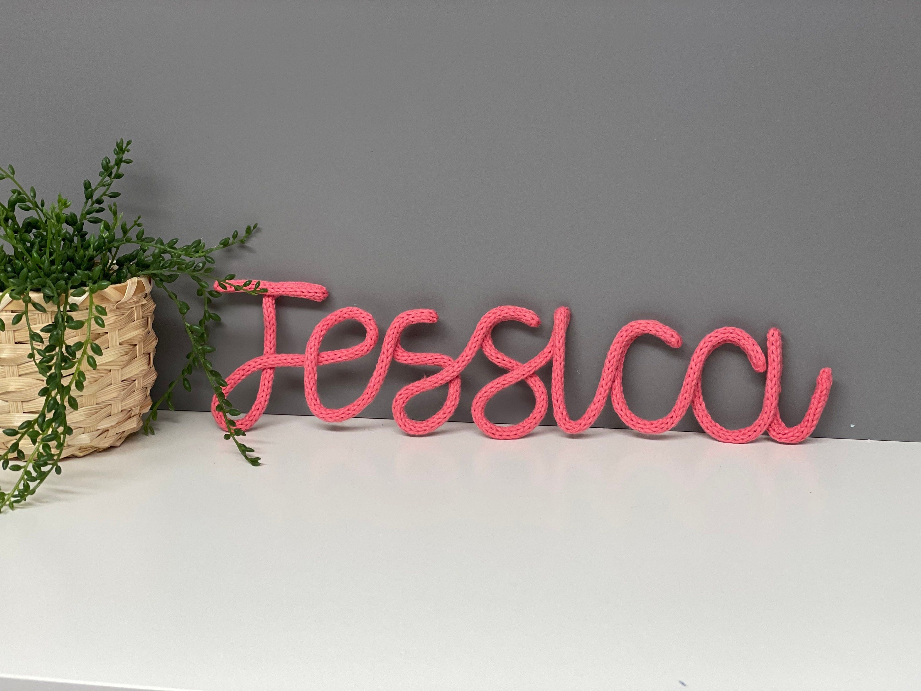 Personalised knitted wire word - wire words - personalised name - childrens bedroom name - nursery decor.
