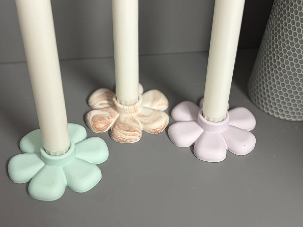 Jesmonite Flower candle holder.