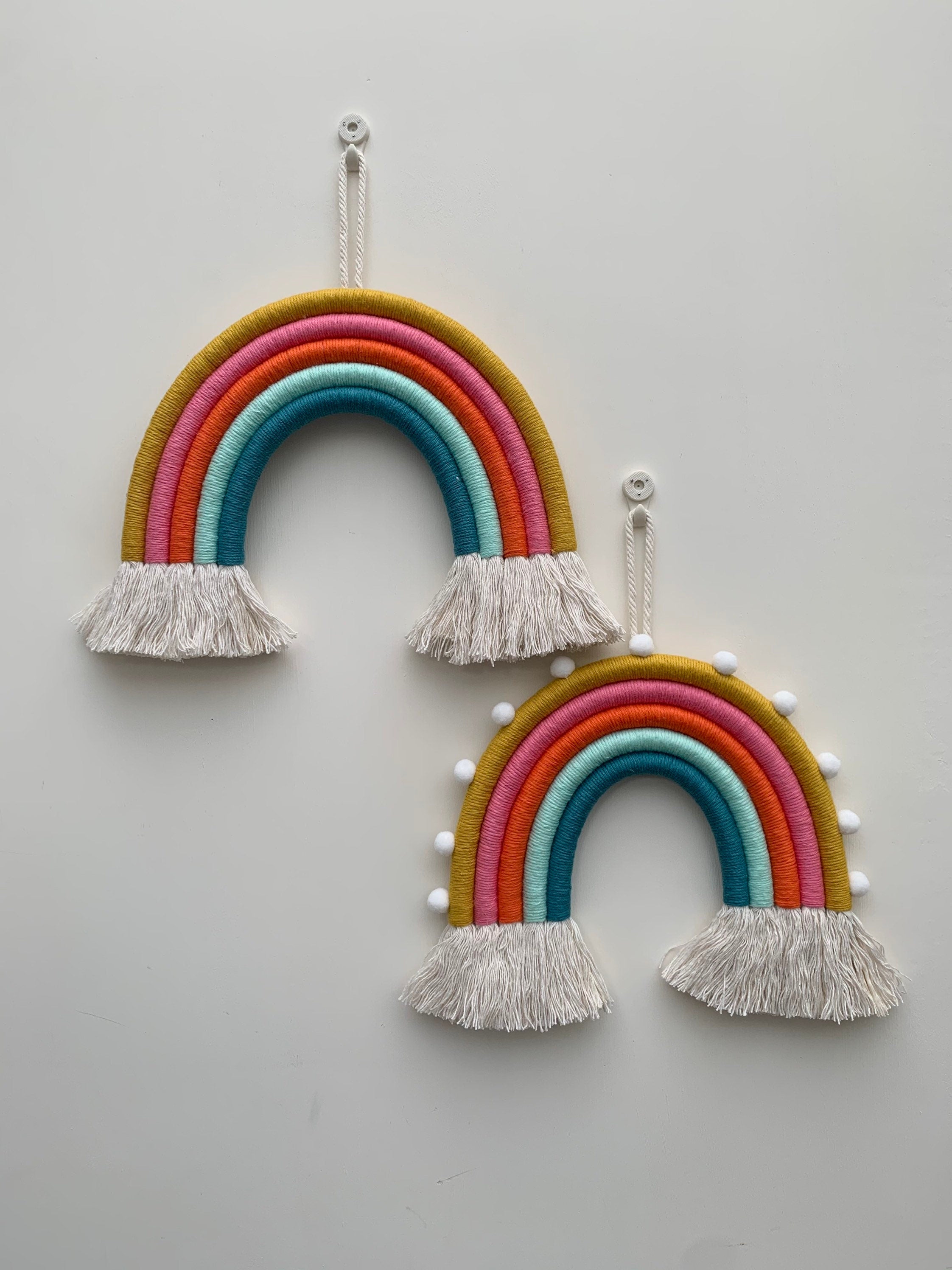 Rainbow wall hanging - macrame rainbow - rope rainbow - fibre art - nursery decor - playroom decor - rainbows