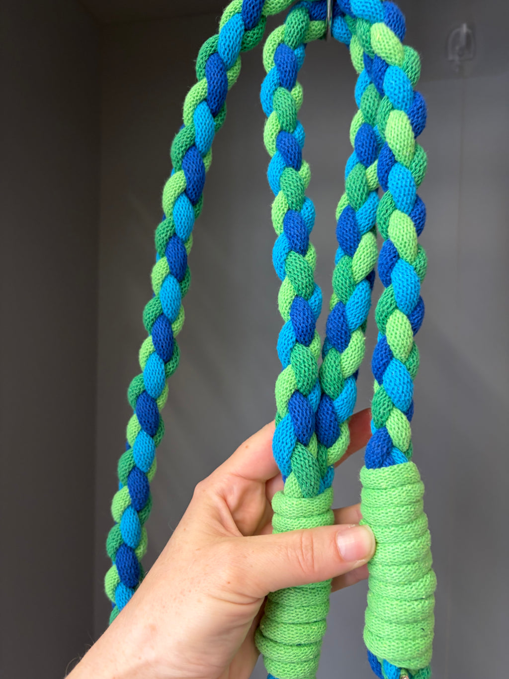 Chunky braided macrame dog lead