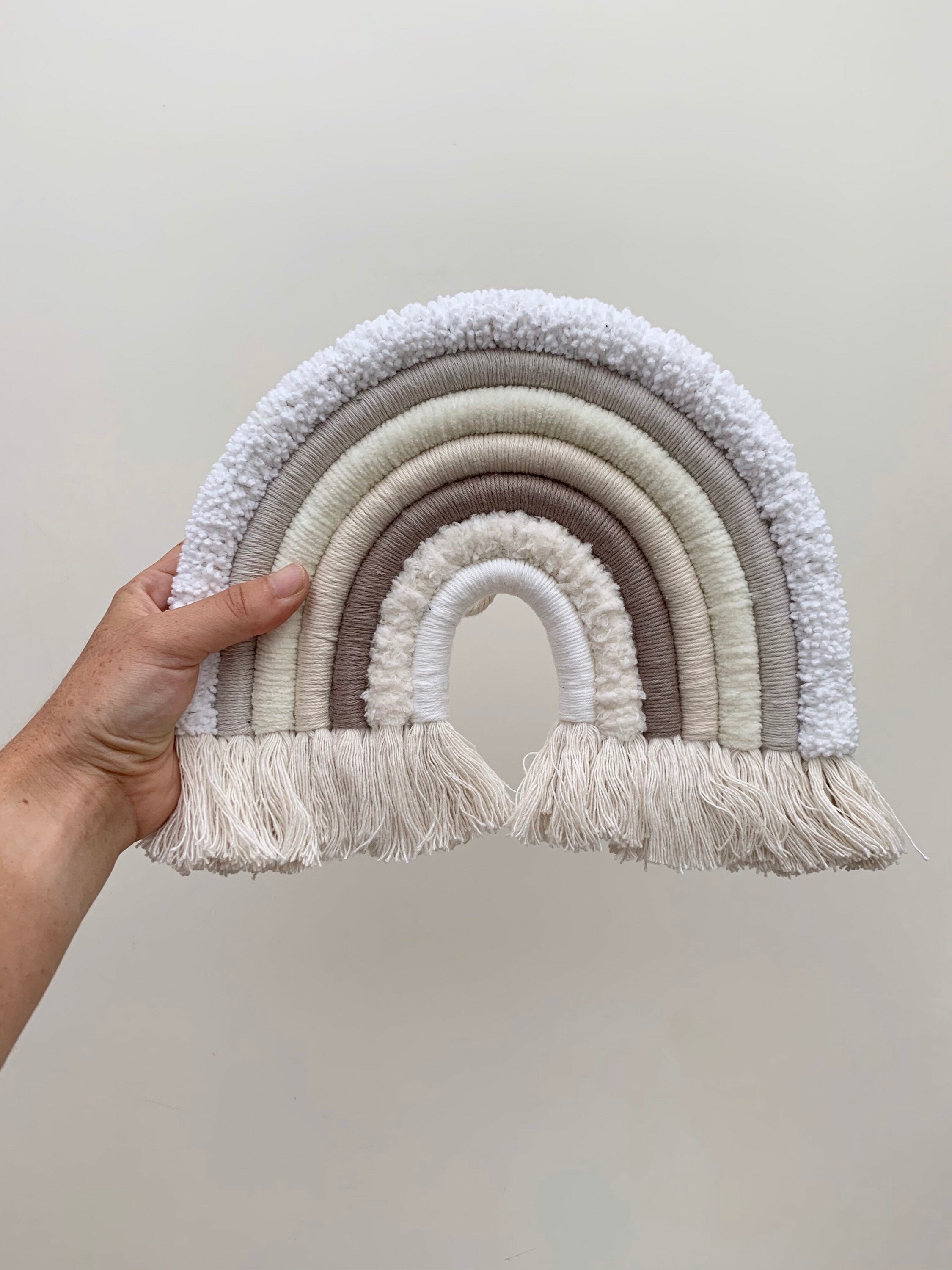 Macrame Rainbow wall hanging, neutral nursery decor