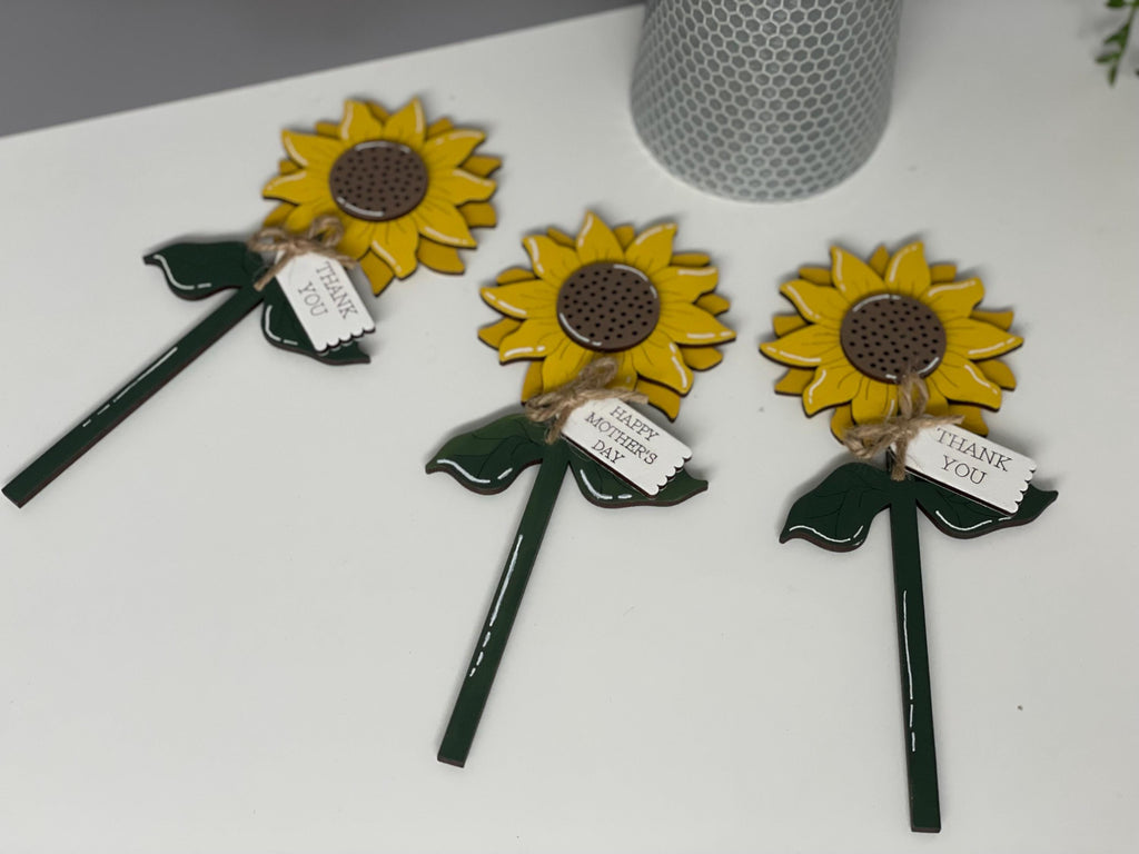 Wooden Sunflower Stem, Teacher Appreciation Gift