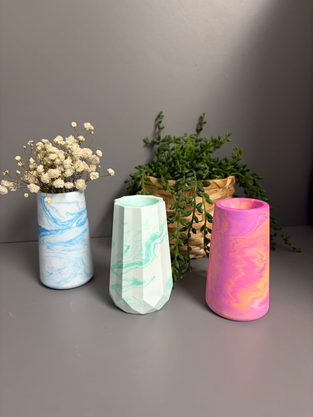 Handmade Jesmonite eco resin mini vase