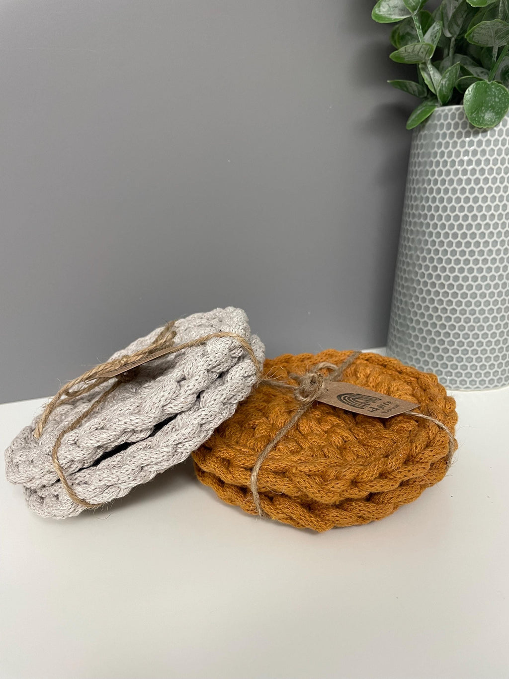 Handmade Crochet Coasters, Chunky Crochet coasters, home decor