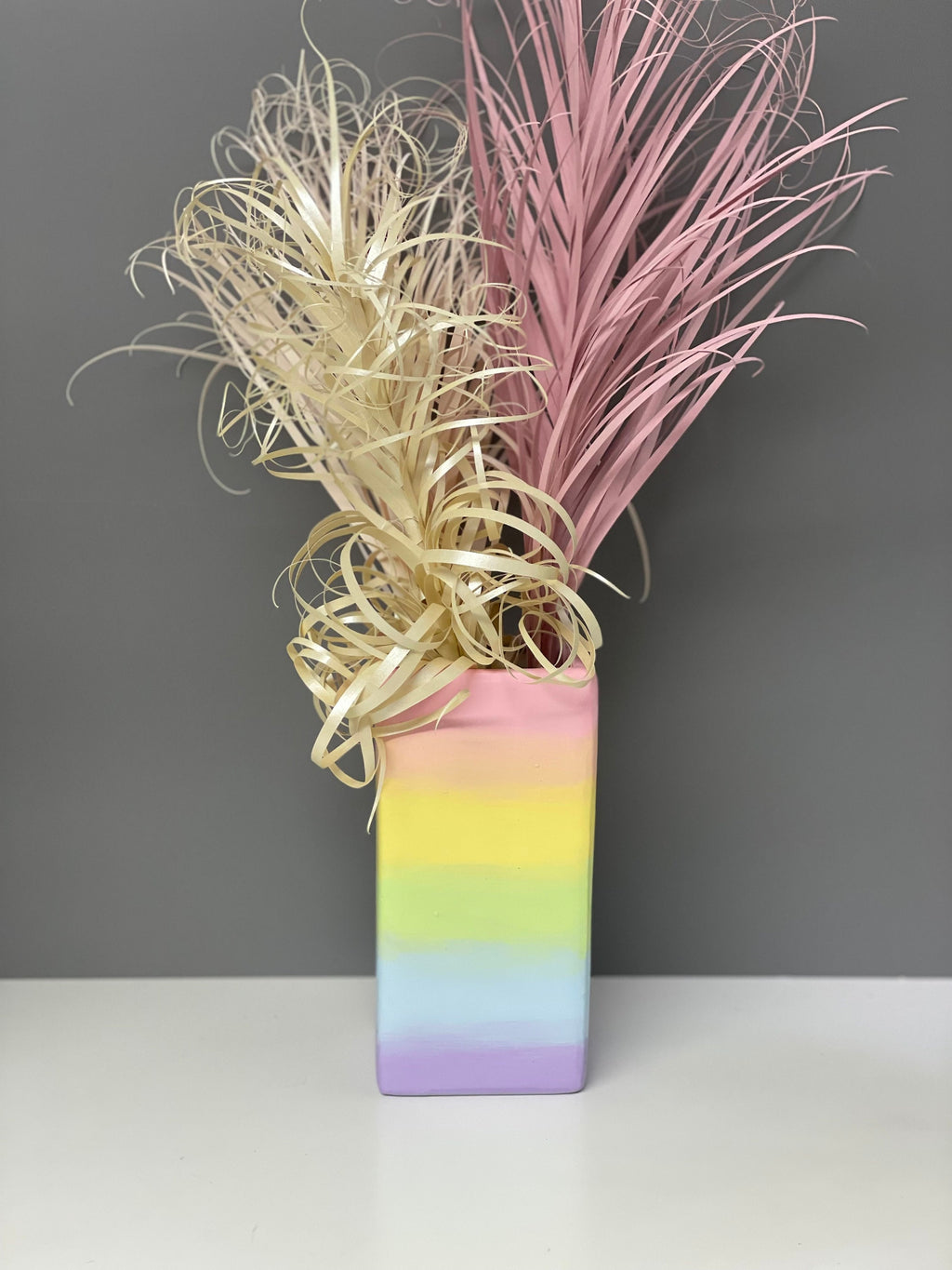 Hand painted Pastel ombré ceramic vase