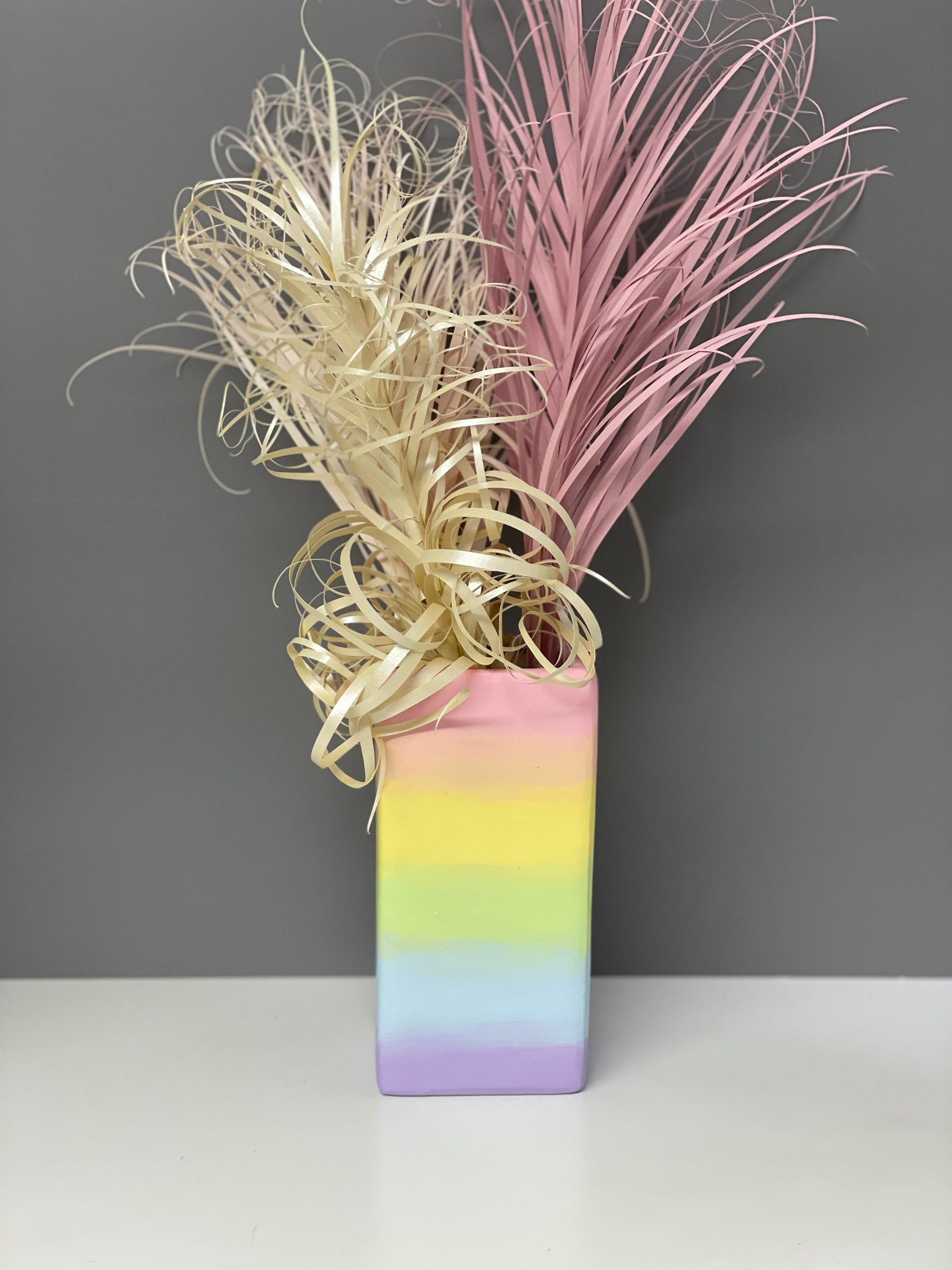 Hand painted Pastel ombré ceramic vase