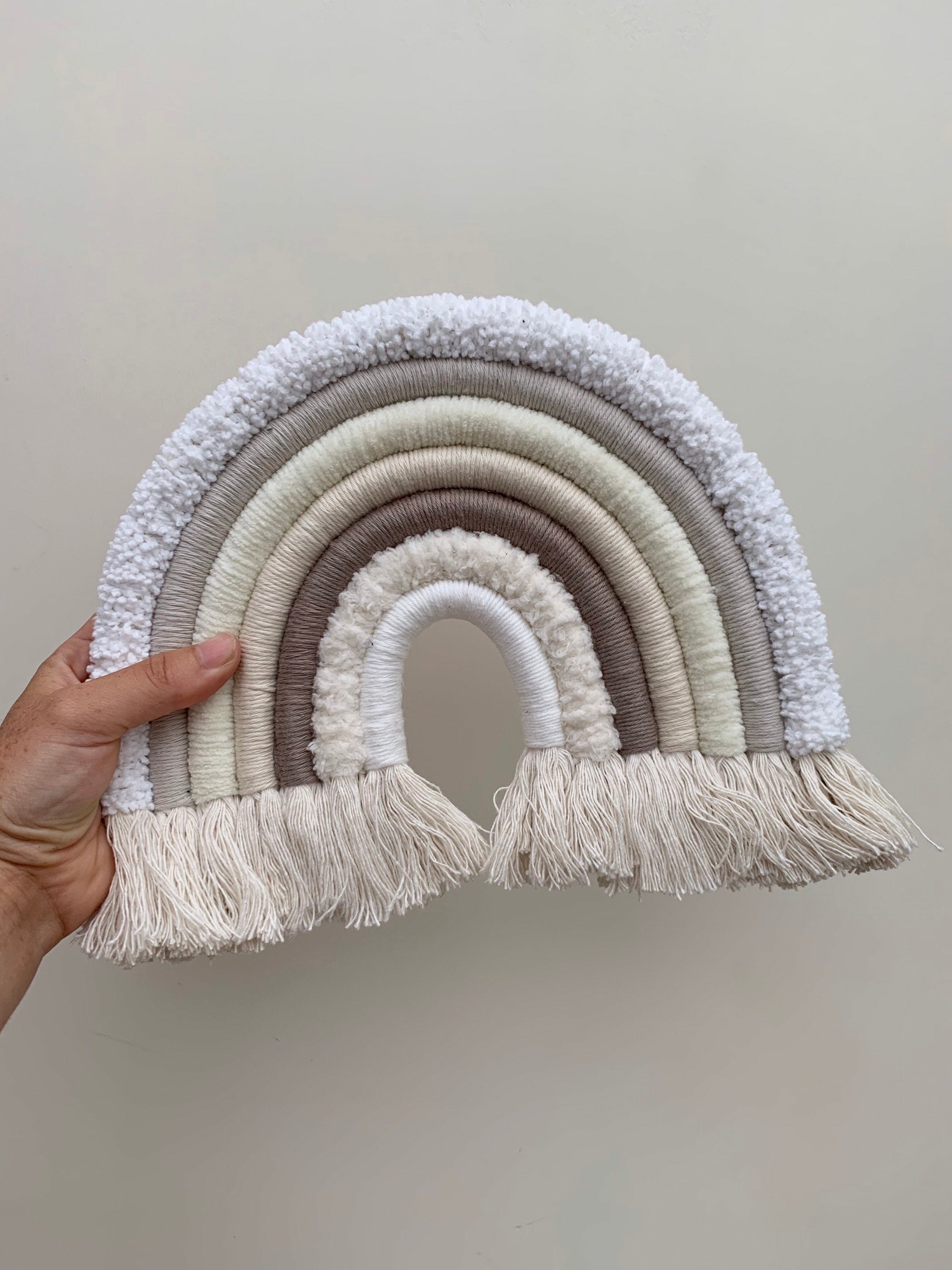 Macrame Rainbow wall hanging, neutral nursery decor
