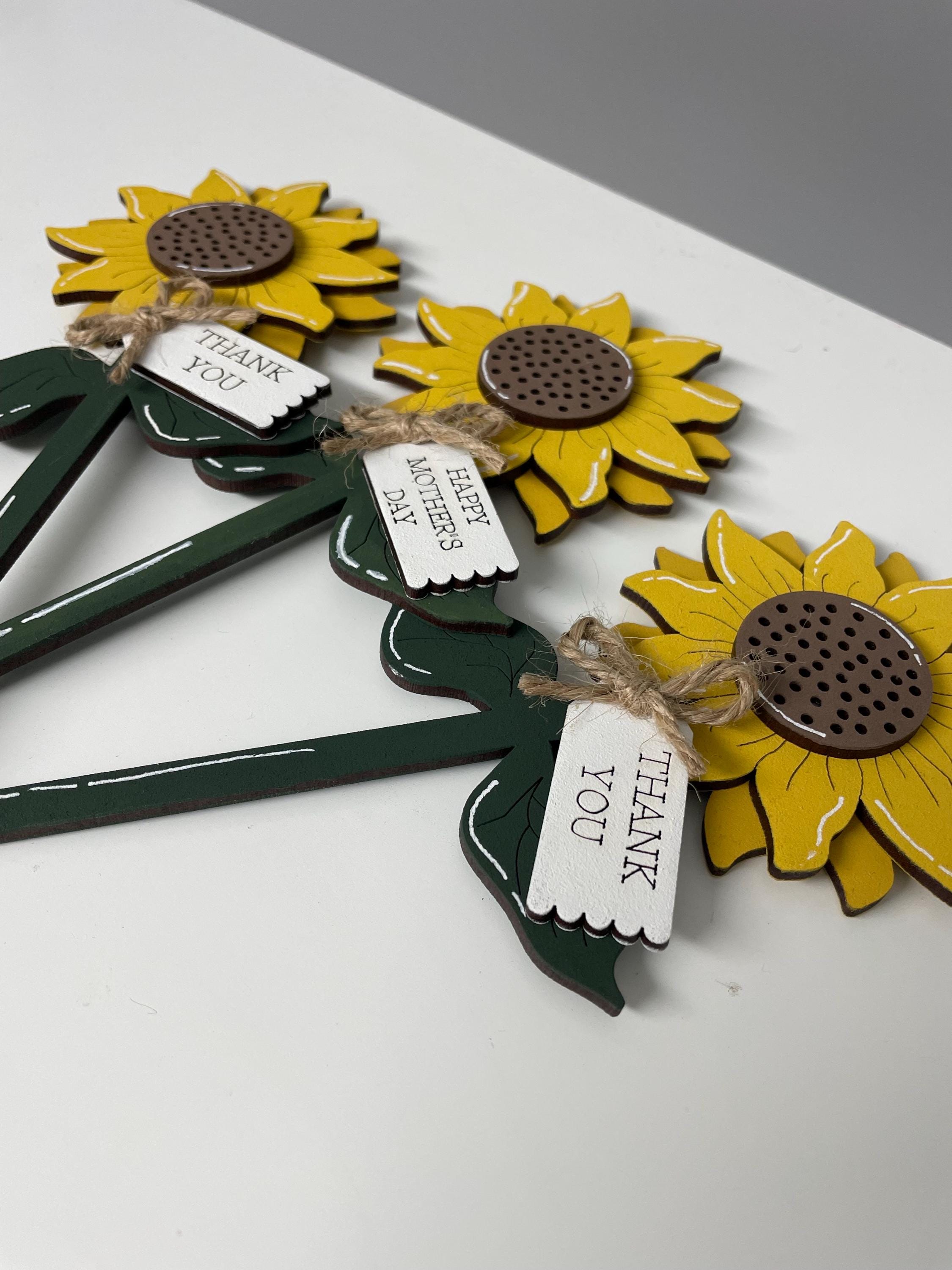 Wooden Sunflower Stem, Teacher Appreciation Gift