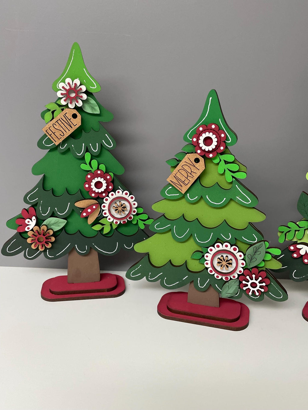 Wooden Christmas Tree decoration, hand painted Christmas tree, Fireplace Decor