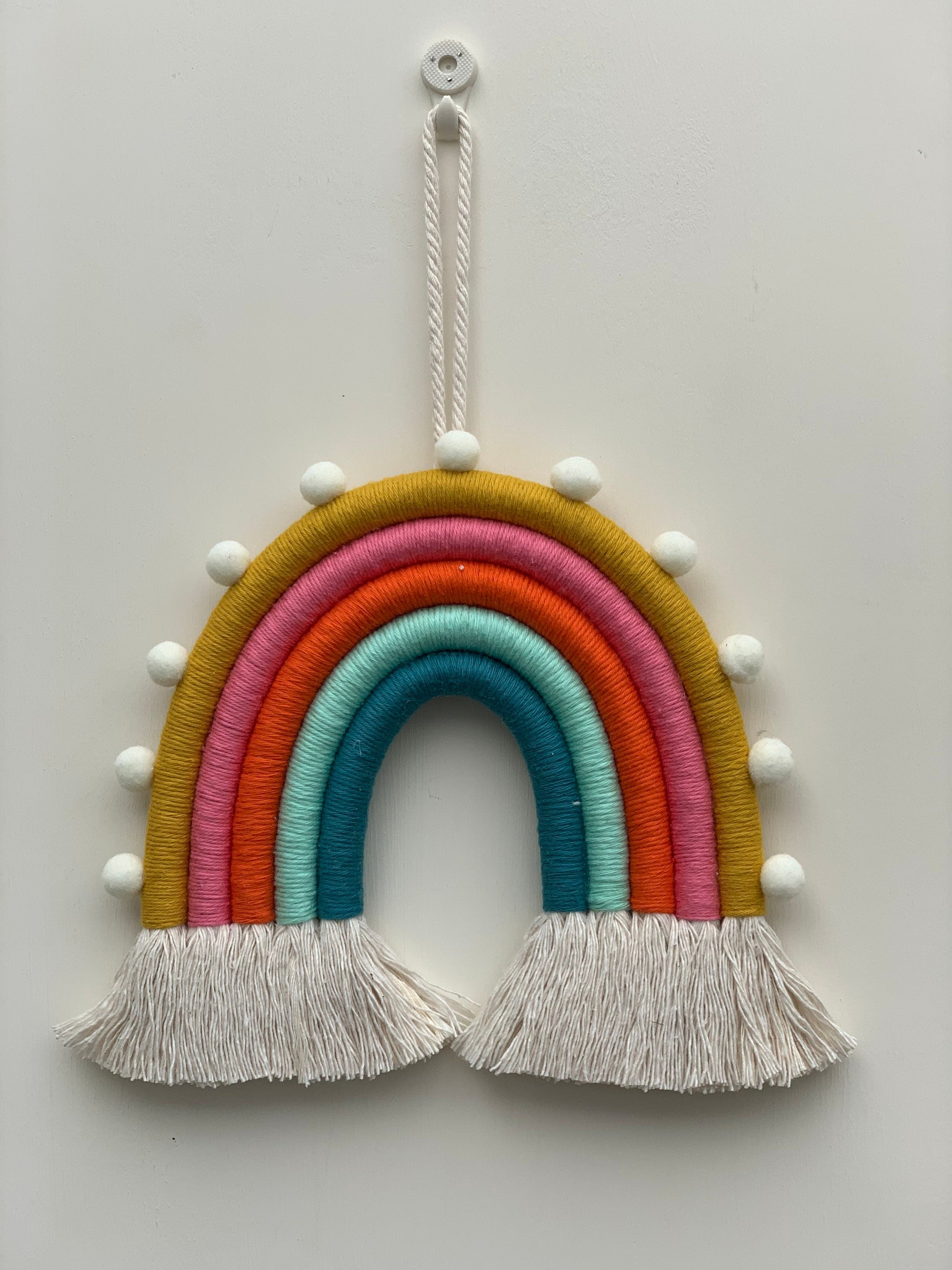 Rainbow wall hanging - macrame rainbow - rope rainbow - fibre art - nursery decor - playroom decor - rainbows