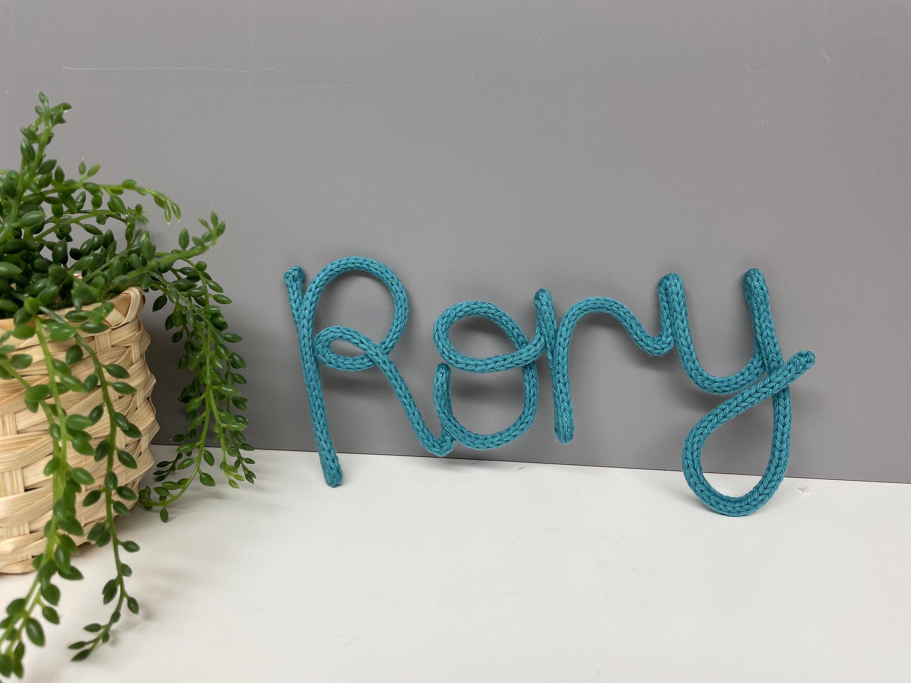 Personalised knitted wire word - wire words - personalised name - childrens bedroom name - nursery decor.
