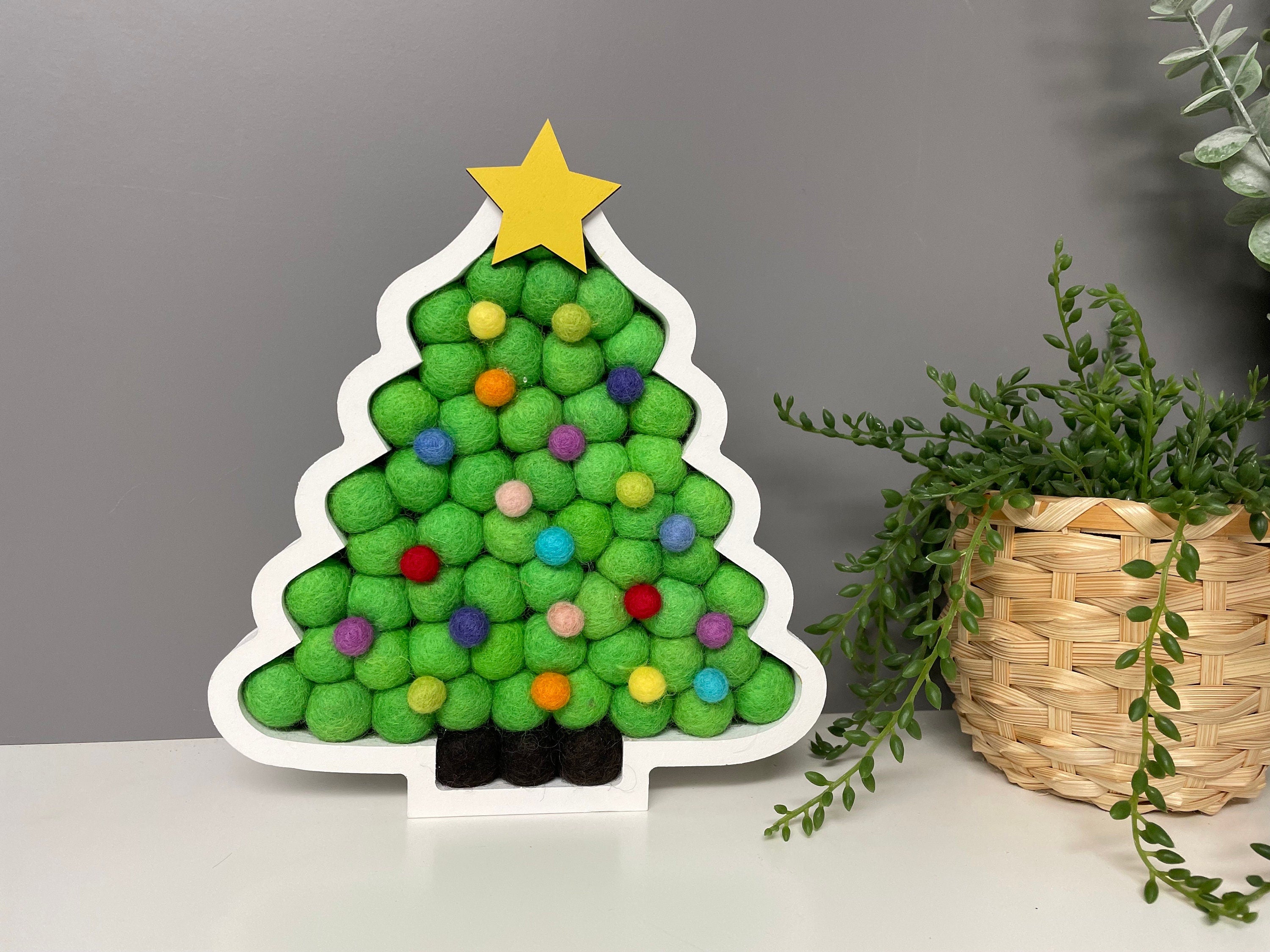 Pom Pom Christmas tree, Christmas decoration, freestanding pom pom Christmas tree.