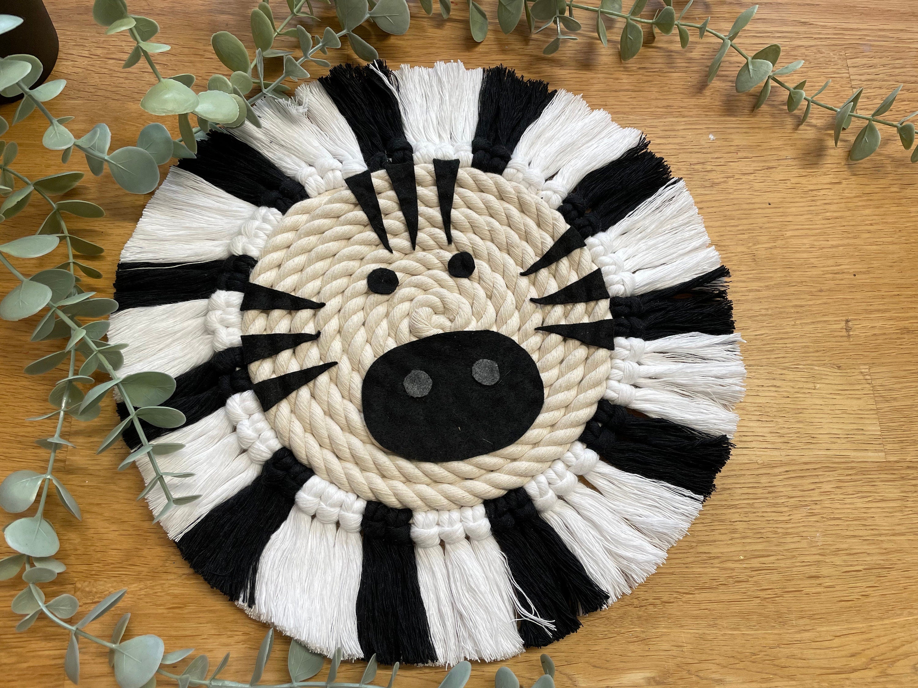 Macrame Zebra Wall Hanging - Jungle Nursery Decor