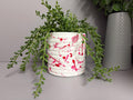 Hand Painted Ceramic Plant Pot, Pink and red plant pot, paint splatter plant pot.