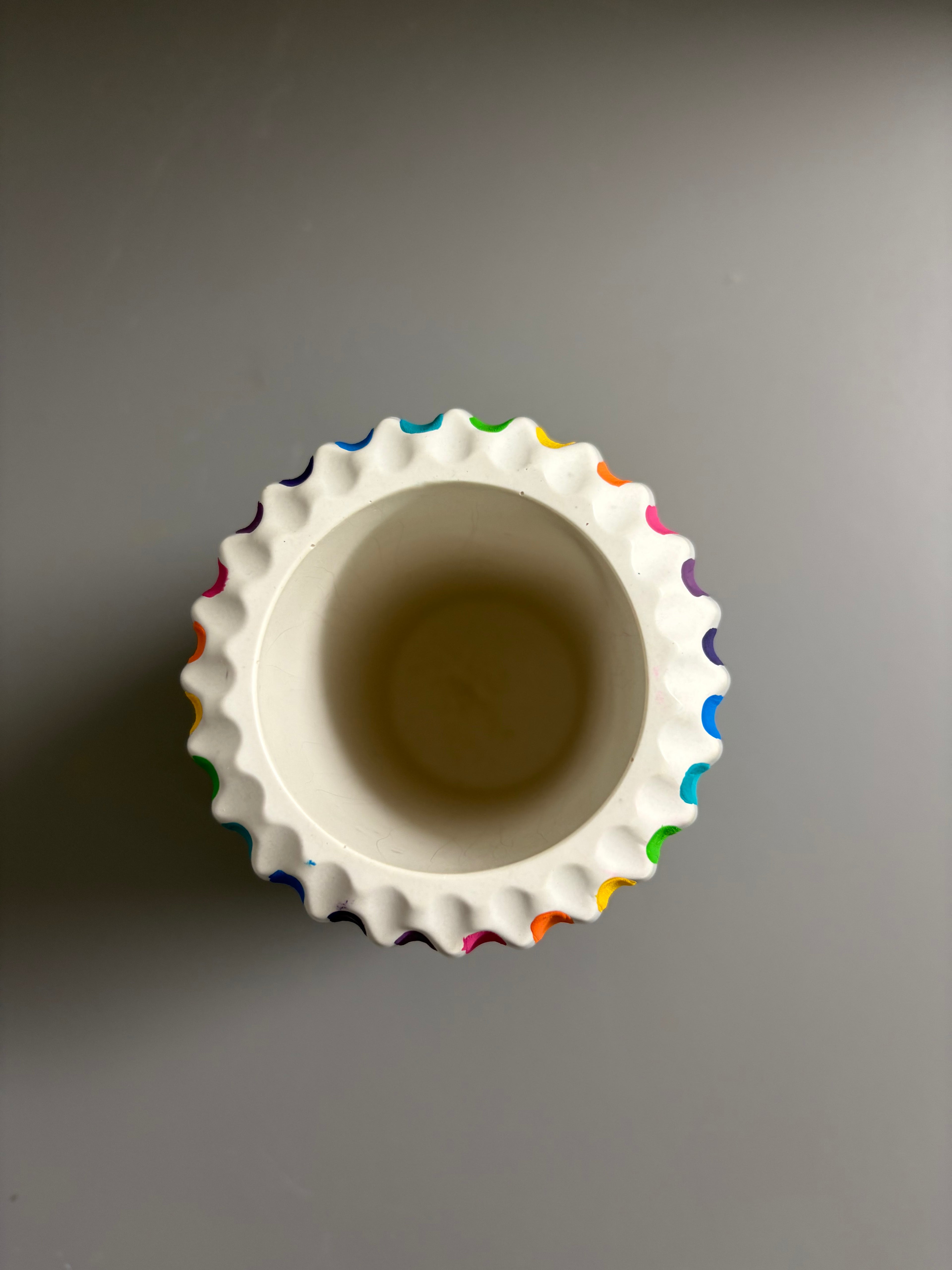 Jesmonite rainbow stripe vase