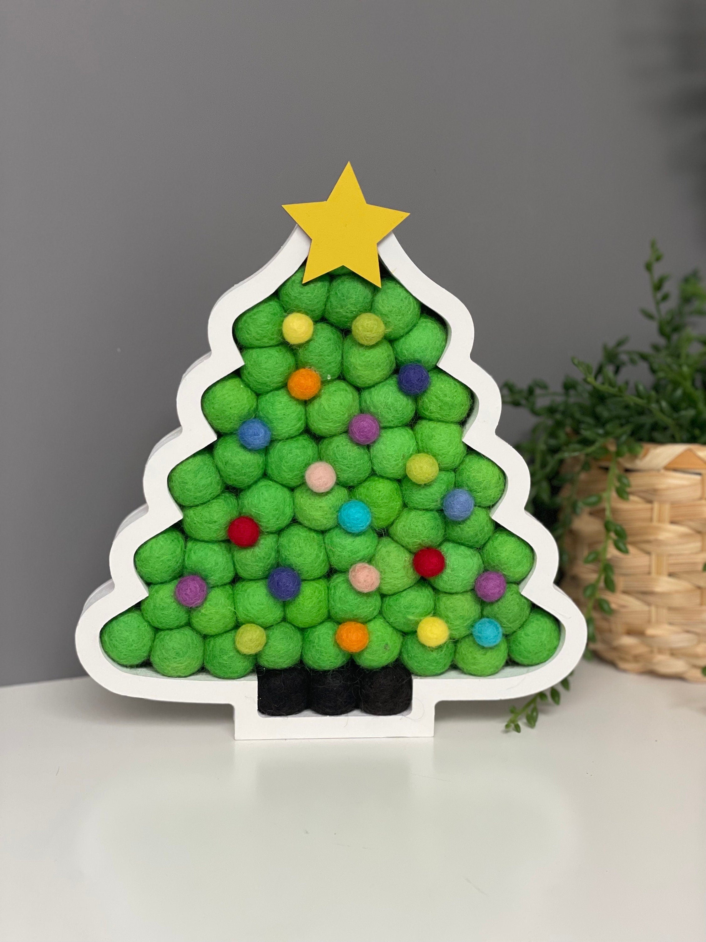 Pom Pom Christmas tree, Christmas decoration, freestanding pom pom Christmas tree.