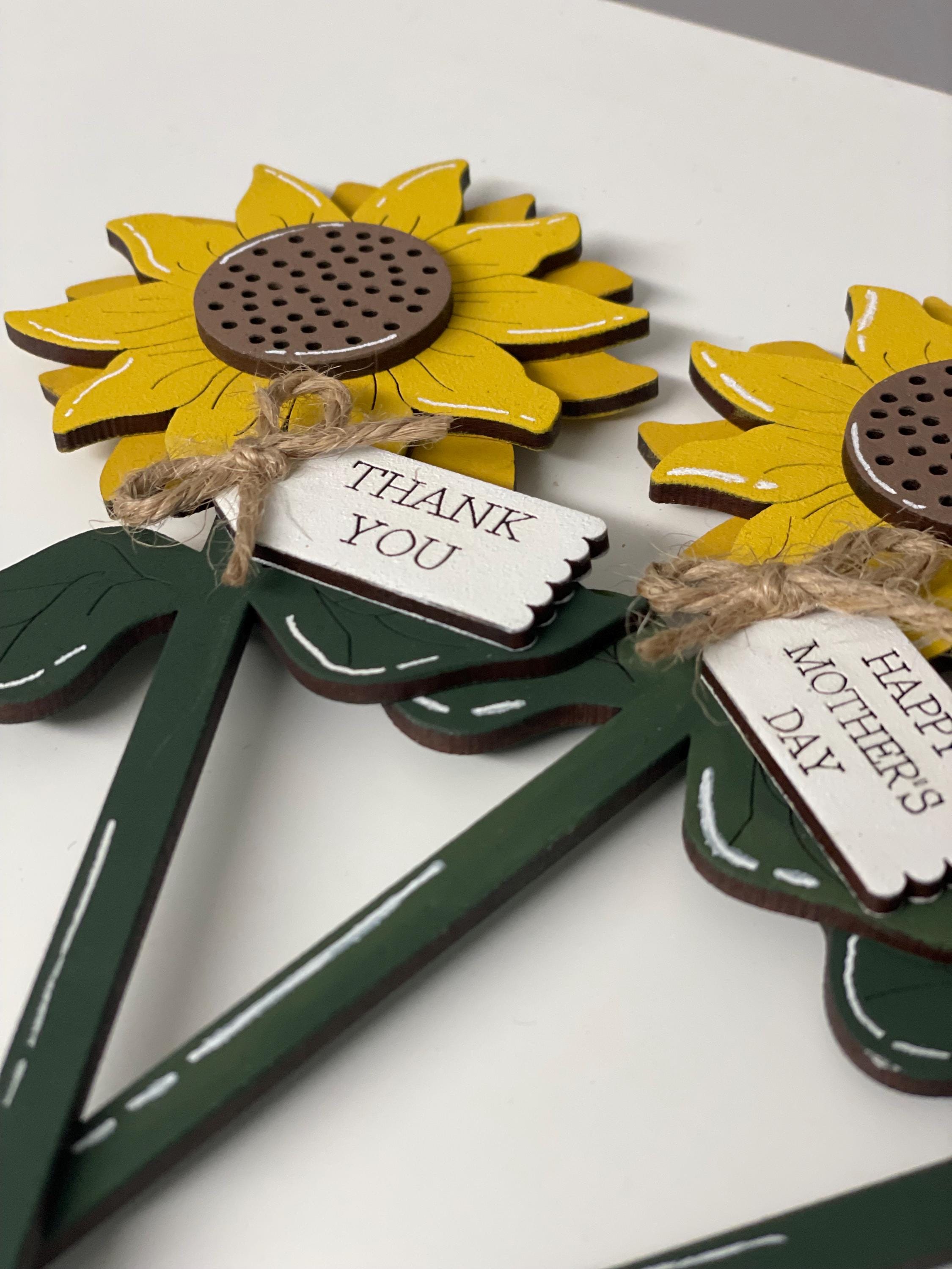 Wooden Sunflower Stem, Teacher Appreciation Gift