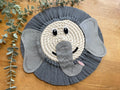 Elephant macrame rope face, jungle theme decor, nursery decor, childrens bedroom, playroom, wall hanging