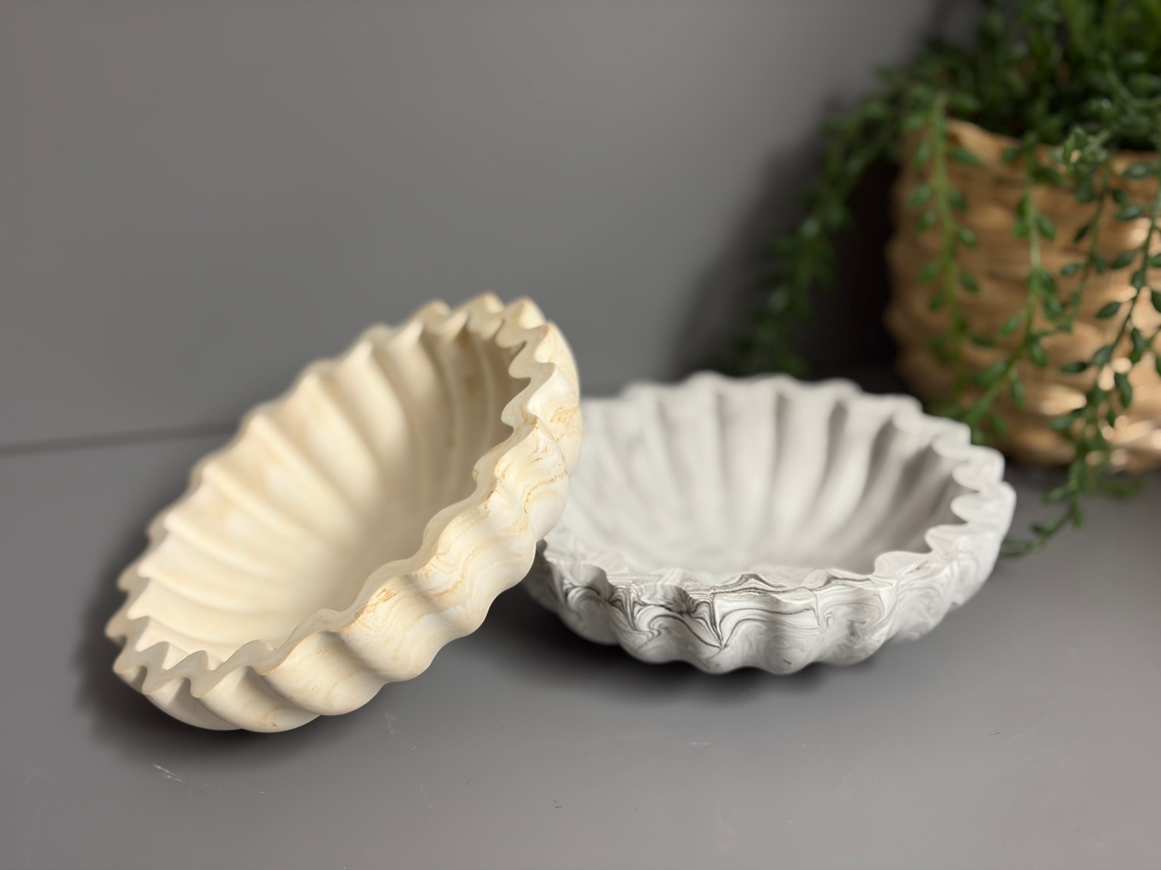 Jesmonite decorative wave bowl