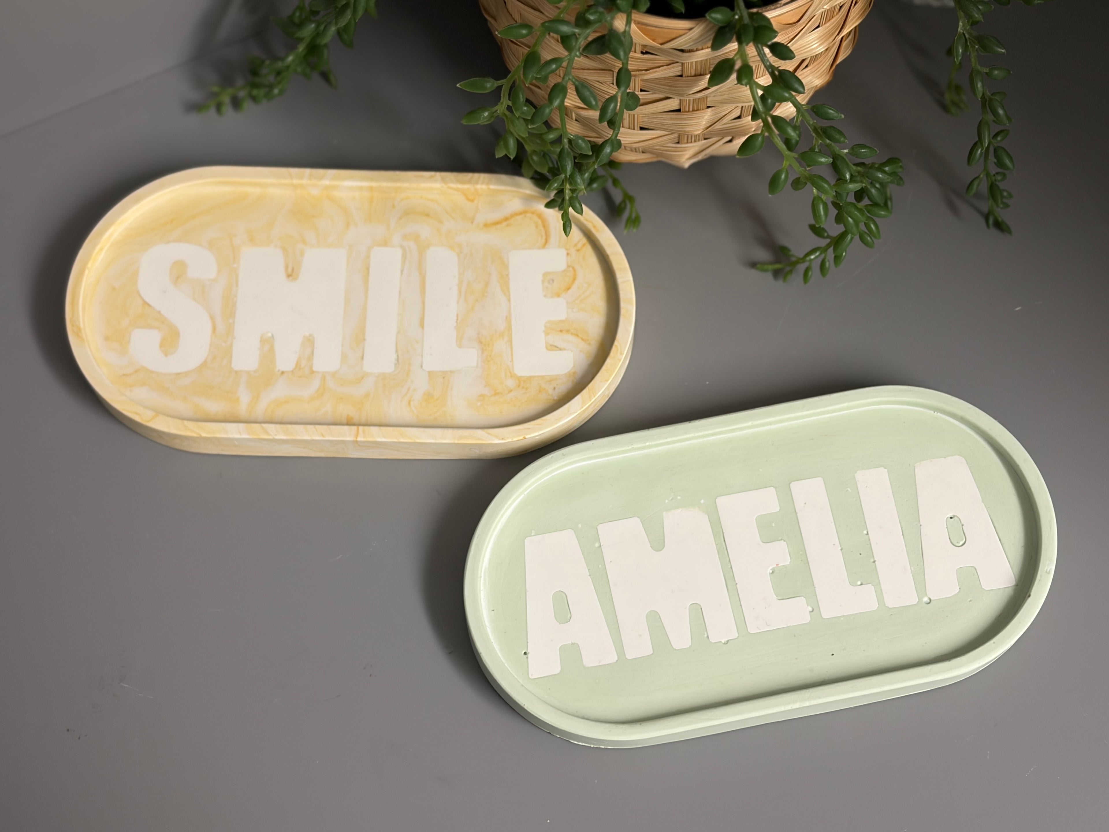 Medium Jesmonite catchall tray for glasses, keys or jewellery.
