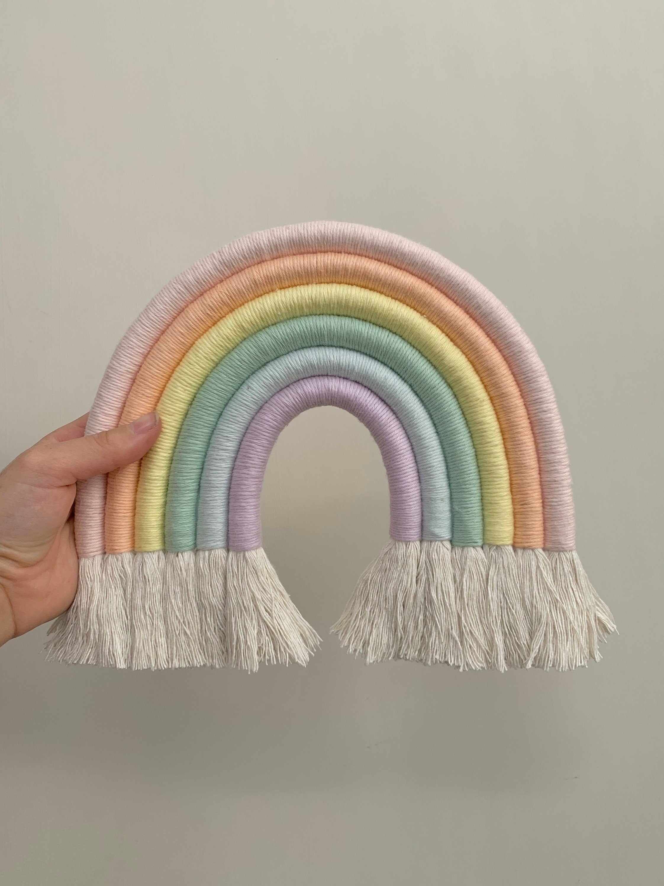 Custom 6 Tier Rainbow Wall Hanging, Braided Cotton Nursery Decor, nursery decor, playroom