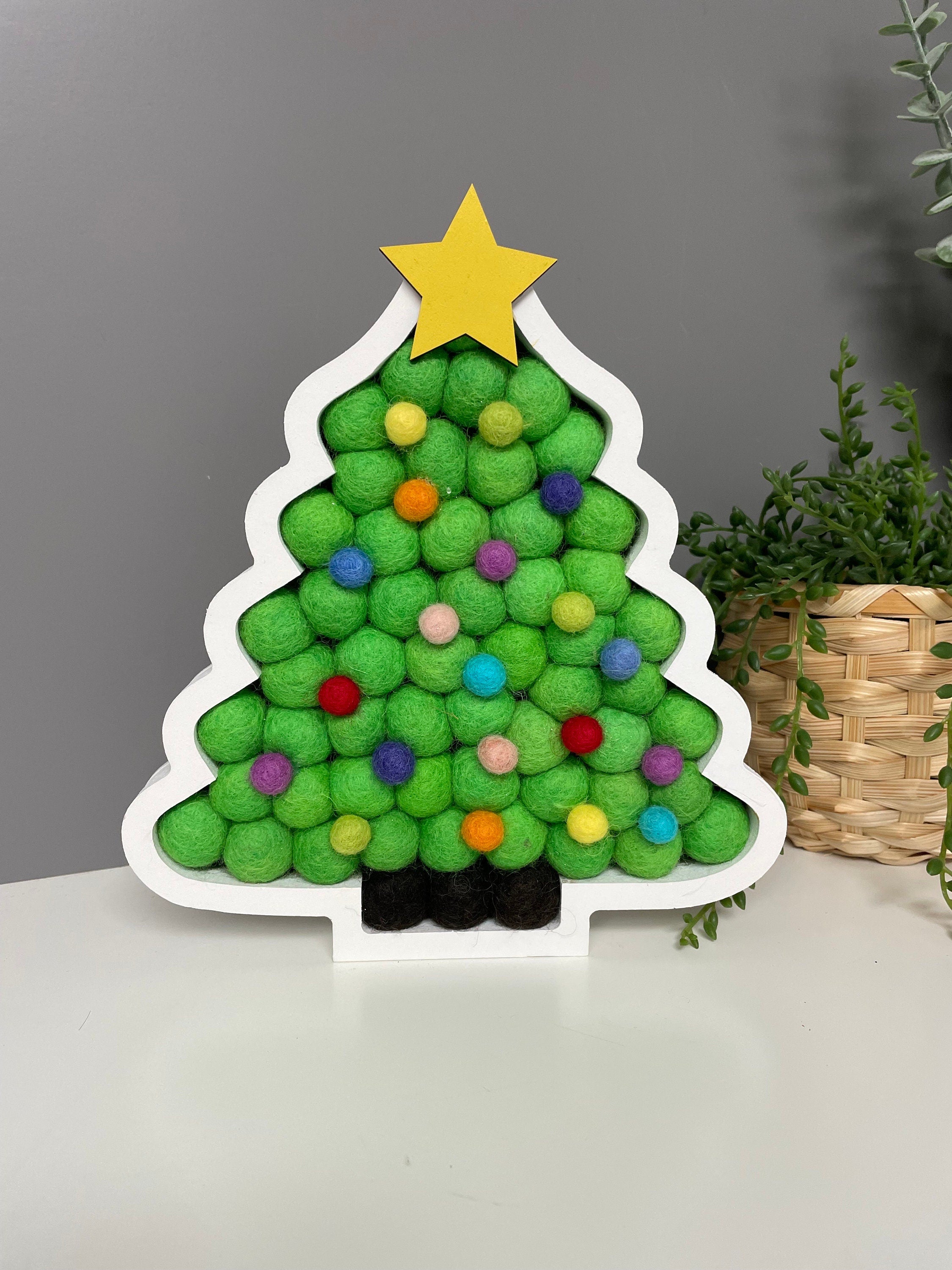 Pom Pom Christmas tree, Christmas decoration, freestanding pom pom Christmas tree.