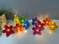 Bright rainbow paper flower fairy light, table decor, fire-mantle fairy lights, wedding decor, table decor, party