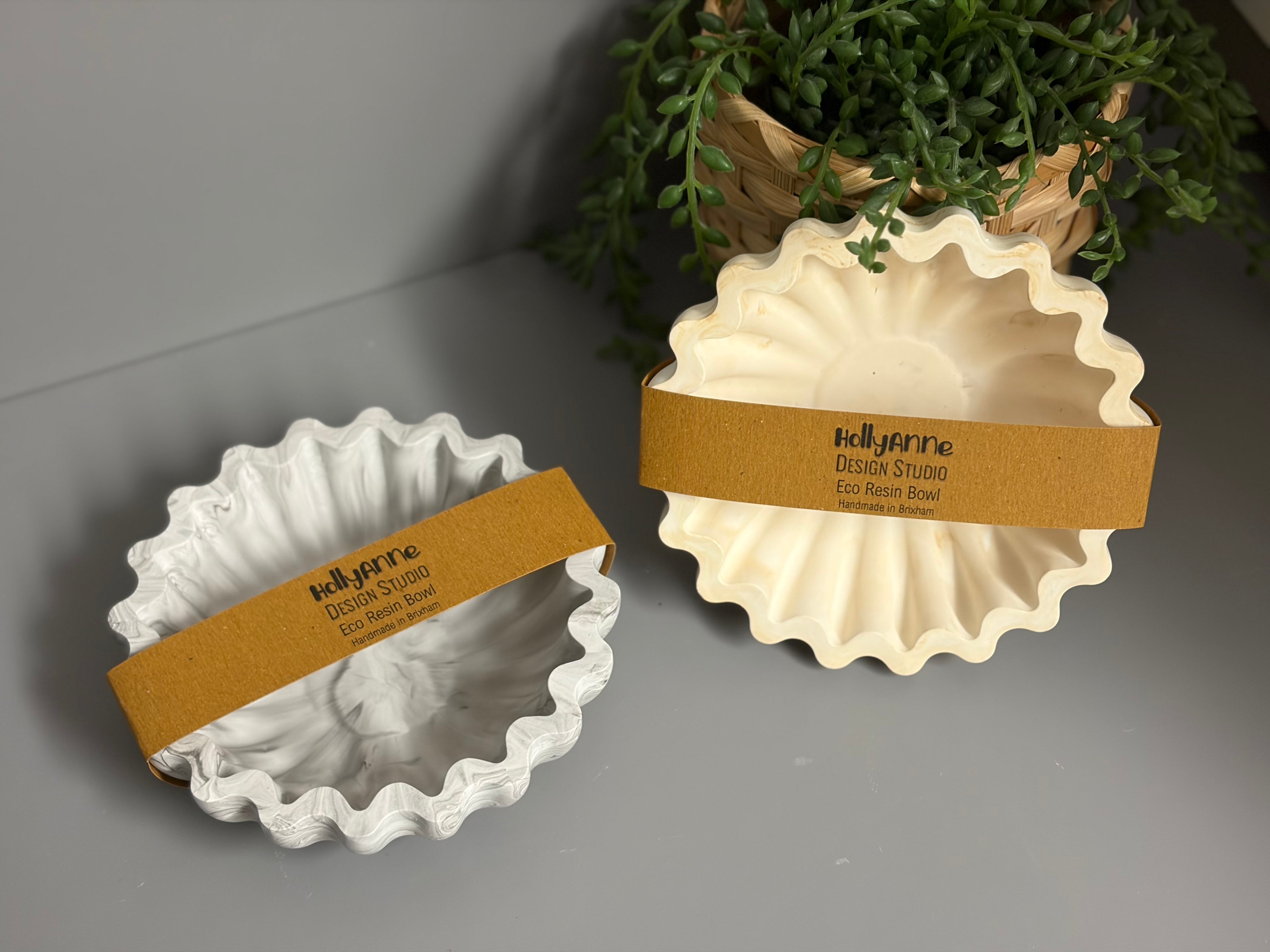 Jesmonite decorative wave bowl