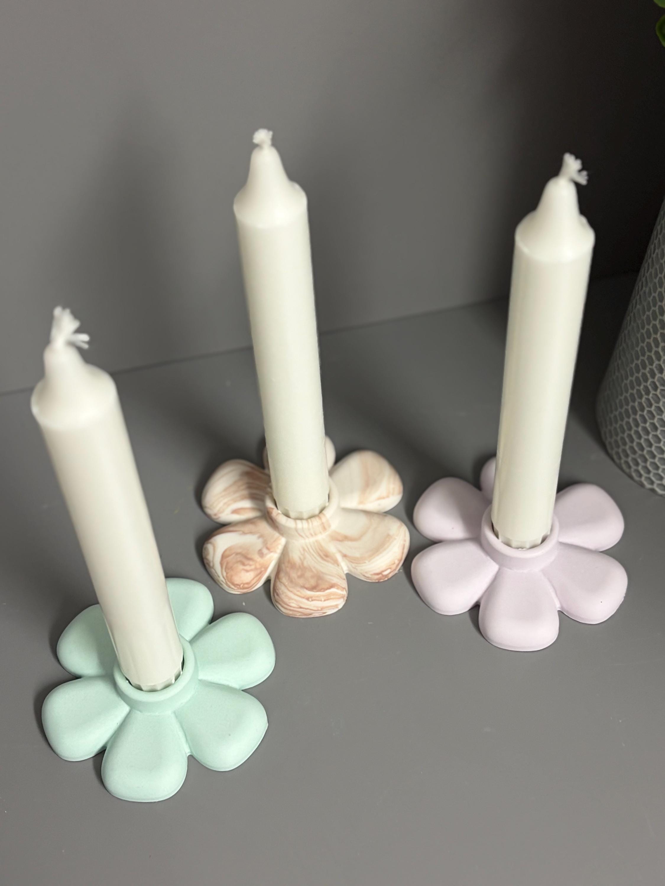 Jesmonite Flower candle holder.