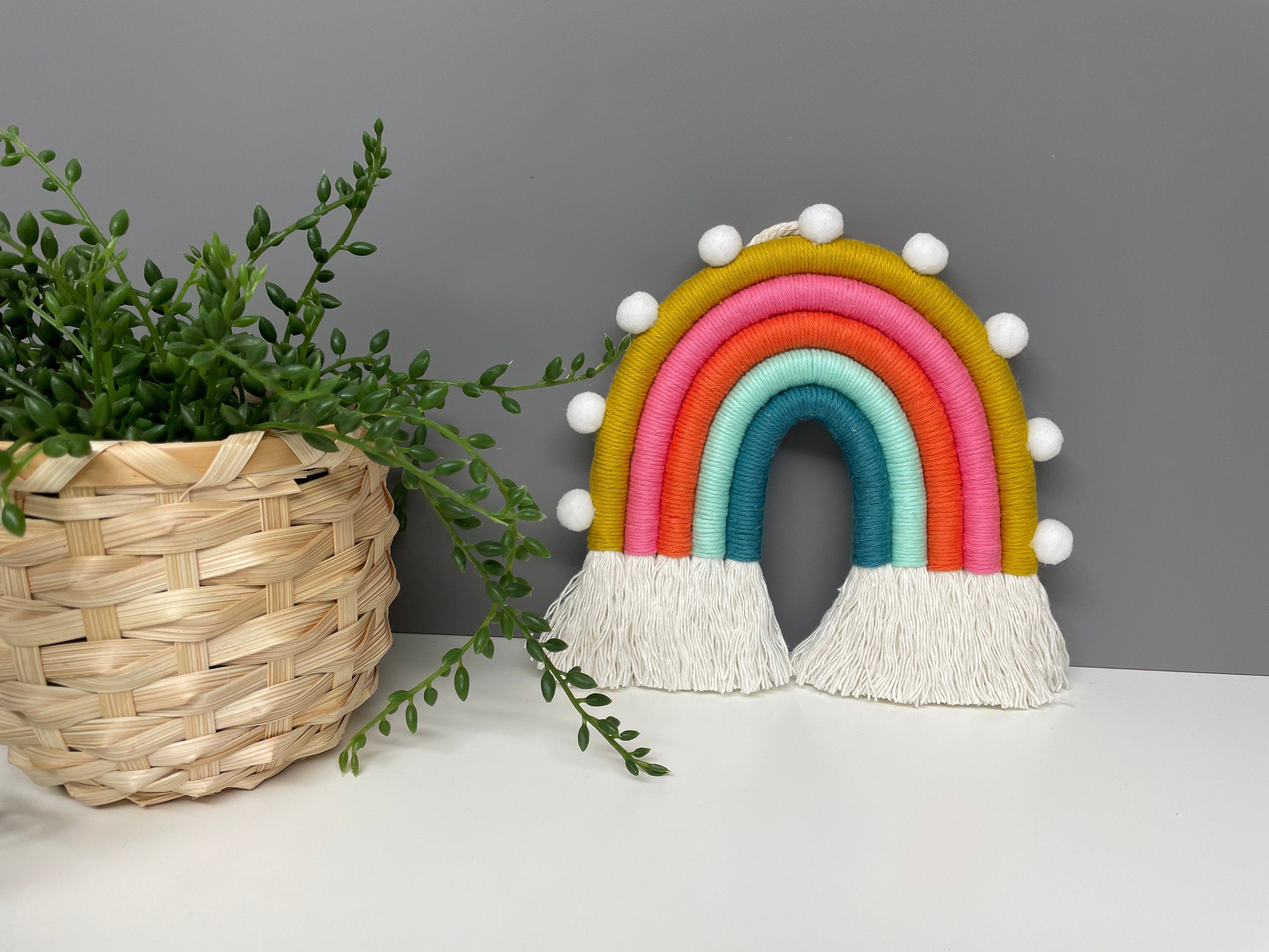 Rainbow wall hanging - macrame rainbow - rope rainbow - fibre art - nursery decor - playroom decor - rainbows