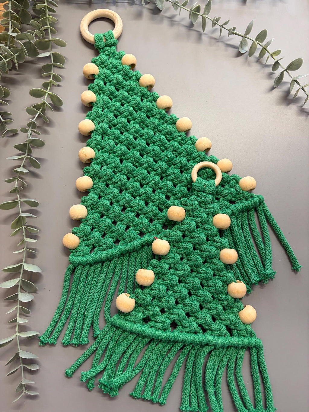 Macrame Christmas Tree wall hanging, Christmas decoration.