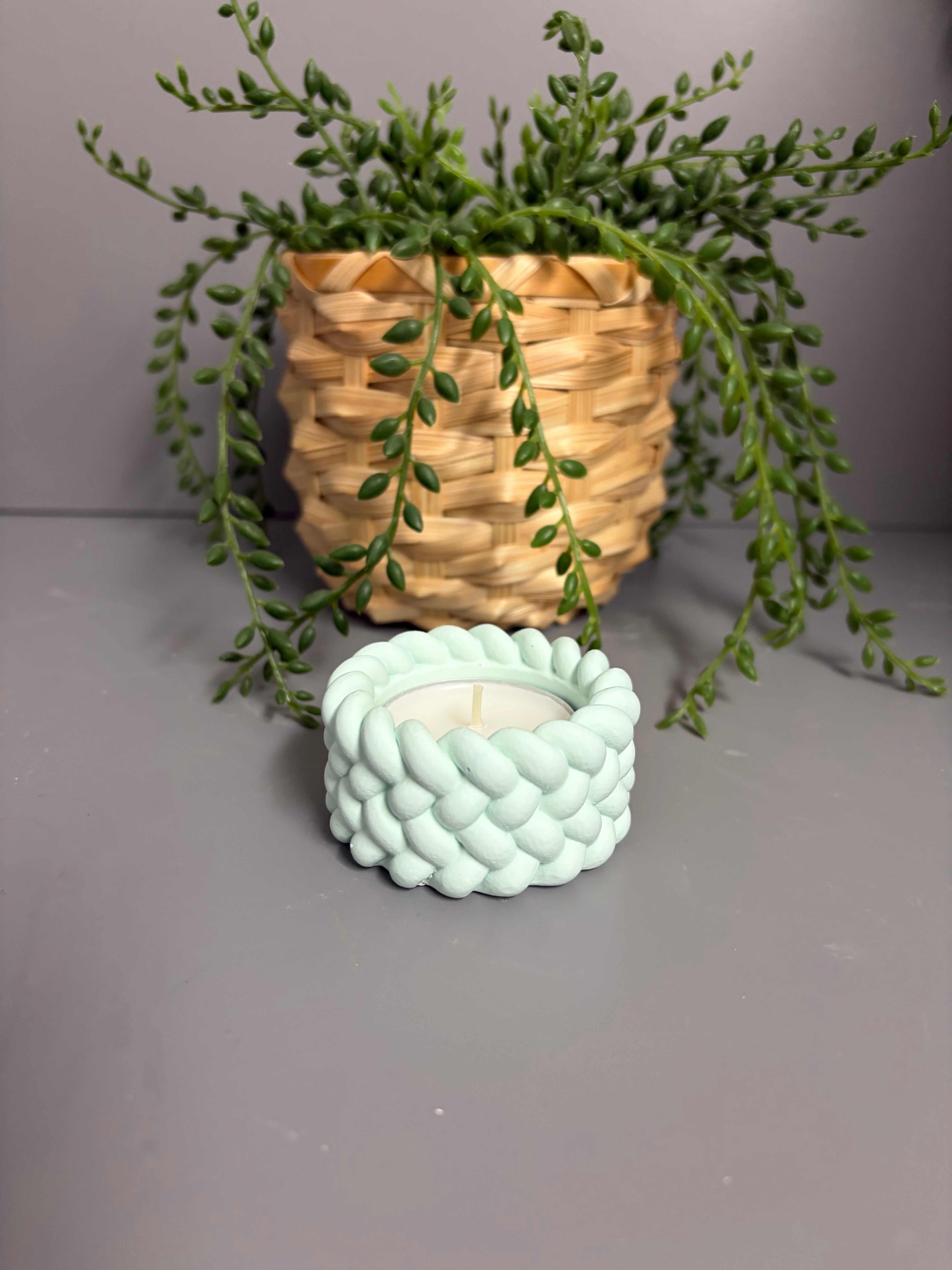 Jesmonite eco resin rope tea light holders
