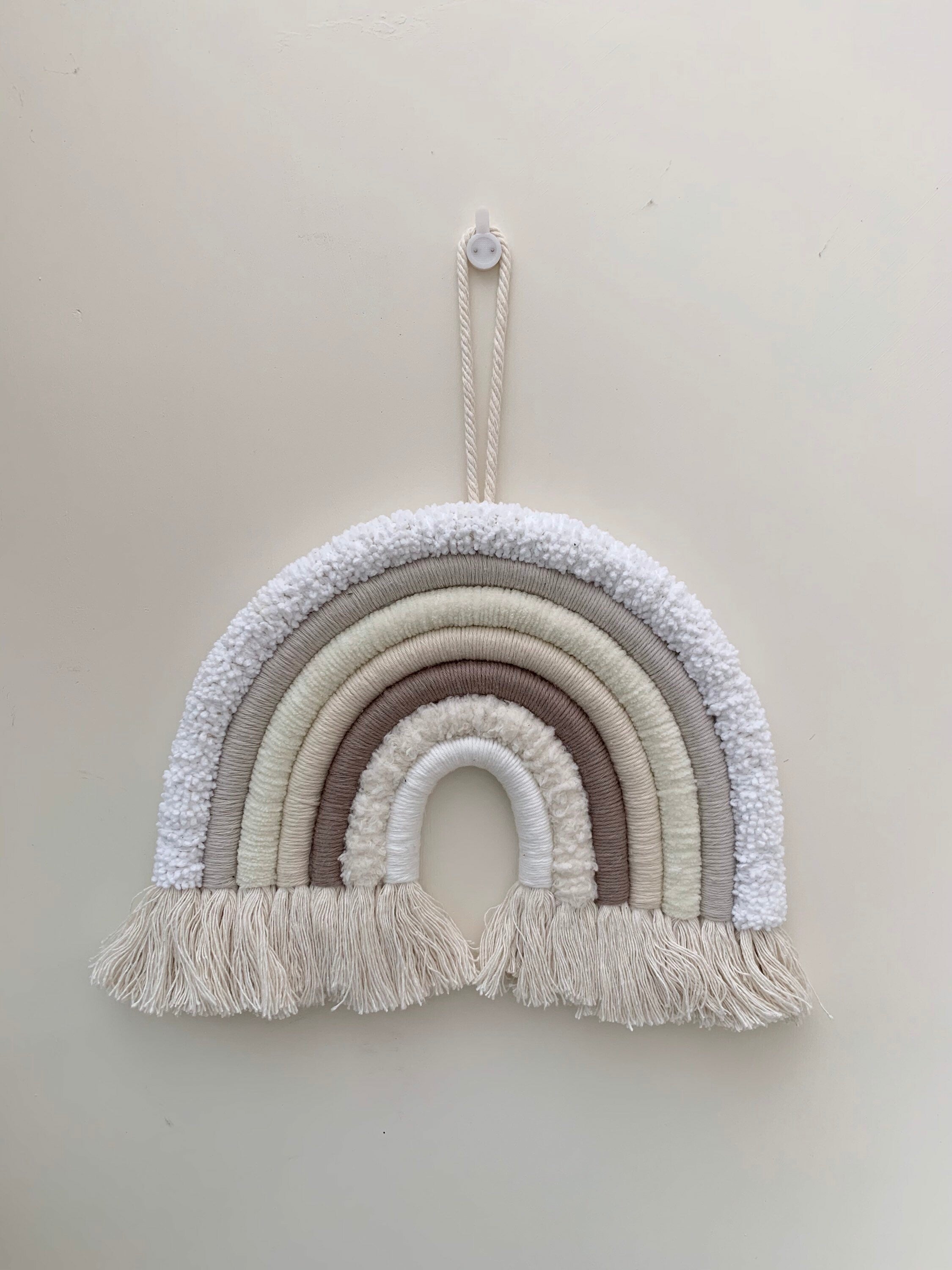 Macrame Rainbow wall hanging, neutral nursery decor